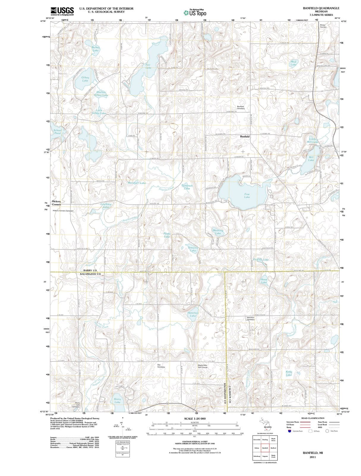 2011 Banfield, MI - Michigan - USGS Topographic Map