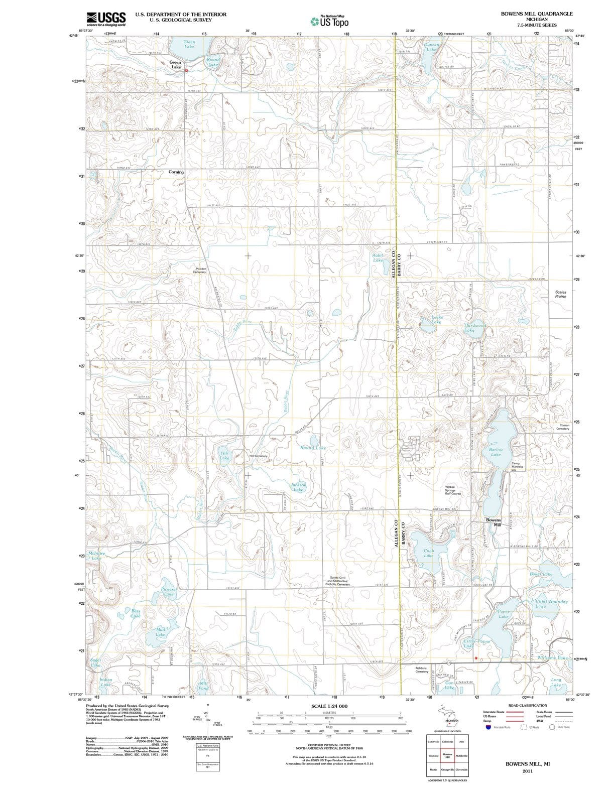 2011 Bowens Mill, MI - Michigan - USGS Topographic Map