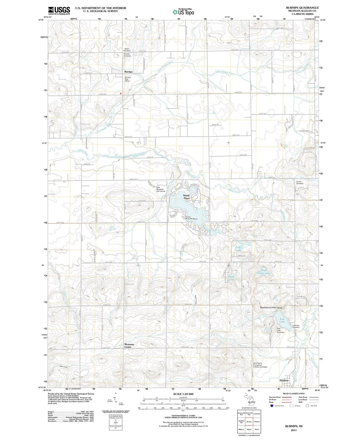 2011 Burnips, MI - Michigan - USGS Topographic Map