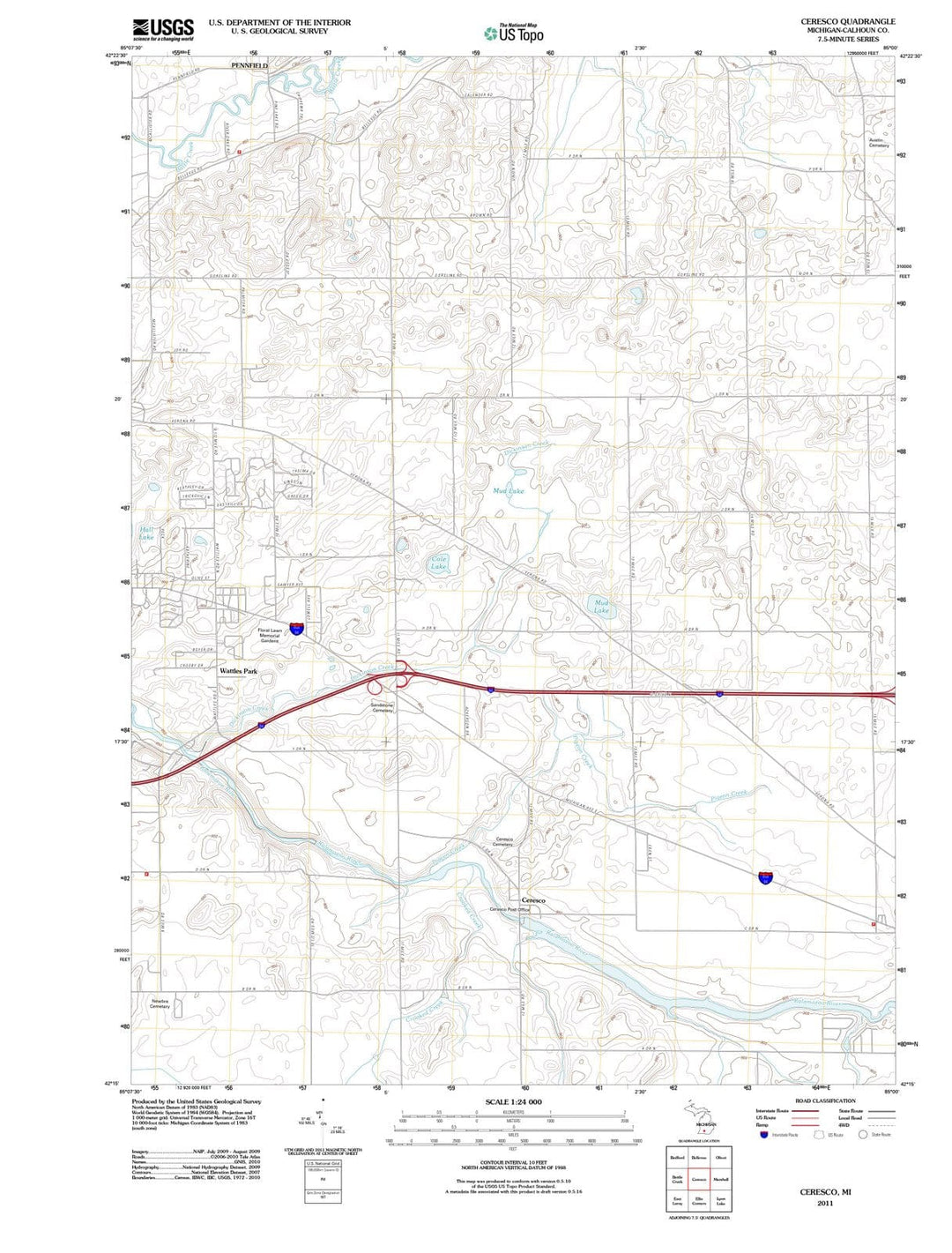 2011 Ceresco, MI - Michigan - USGS Topographic Map