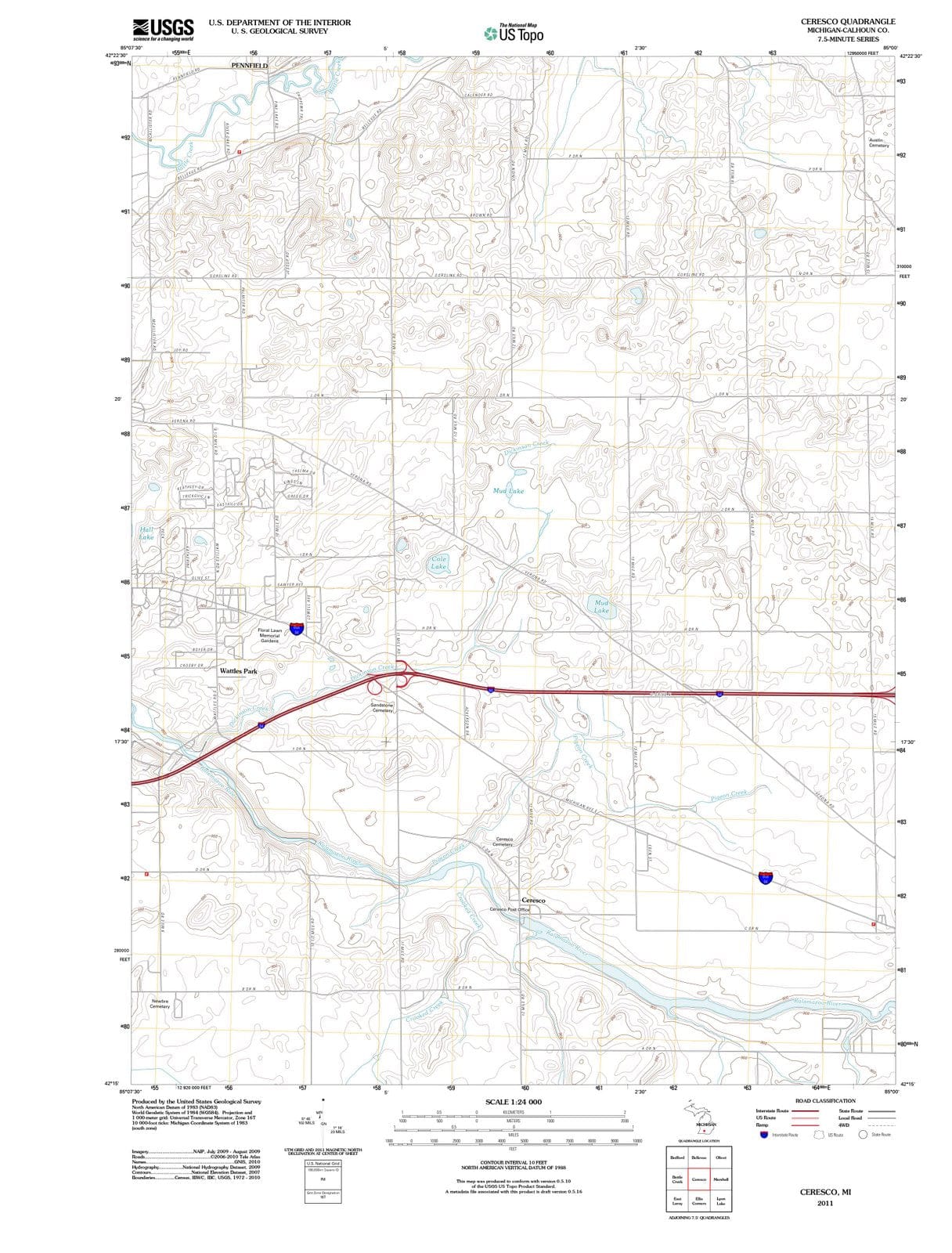 2011 Ceresco, MI - Michigan - USGS Topographic Map