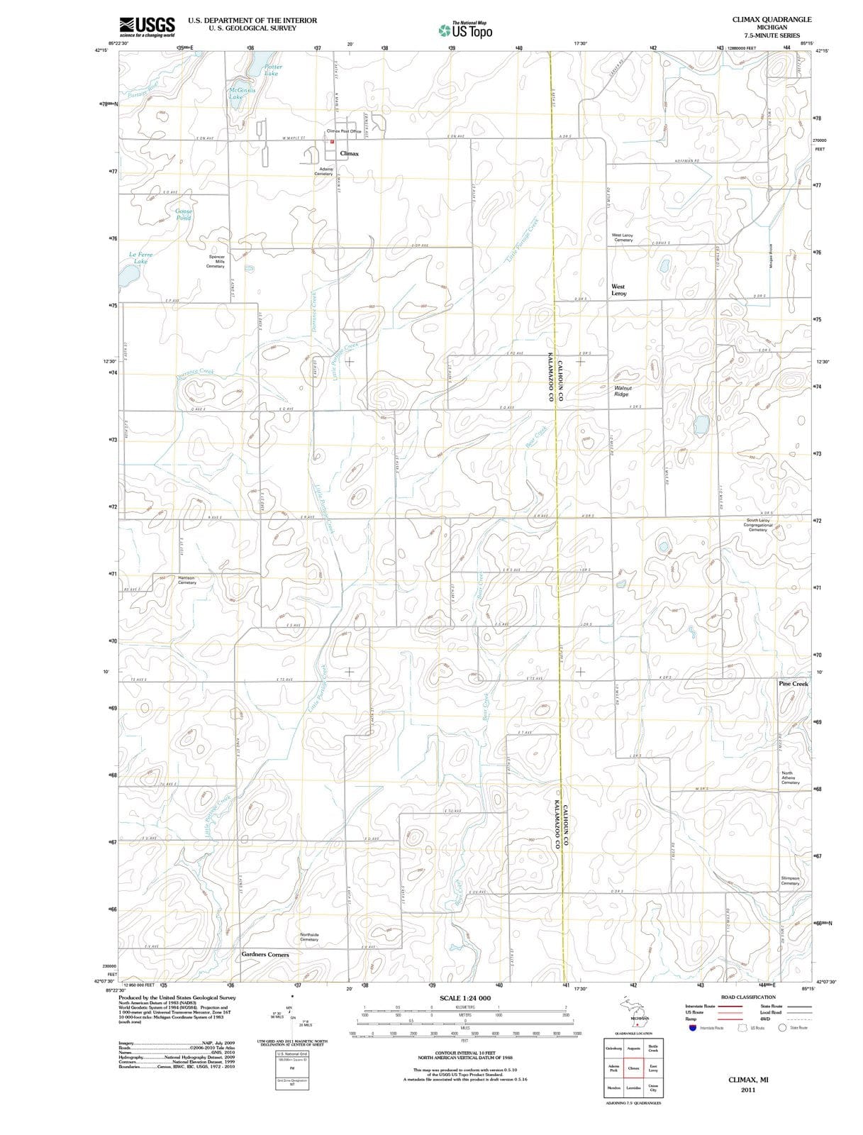 2011 Climax, MI - Michigan - USGS Topographic Map