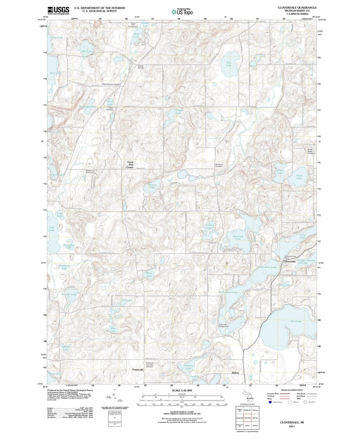 2011 Cloverdale, MI - Michigan - USGS Topographic Map