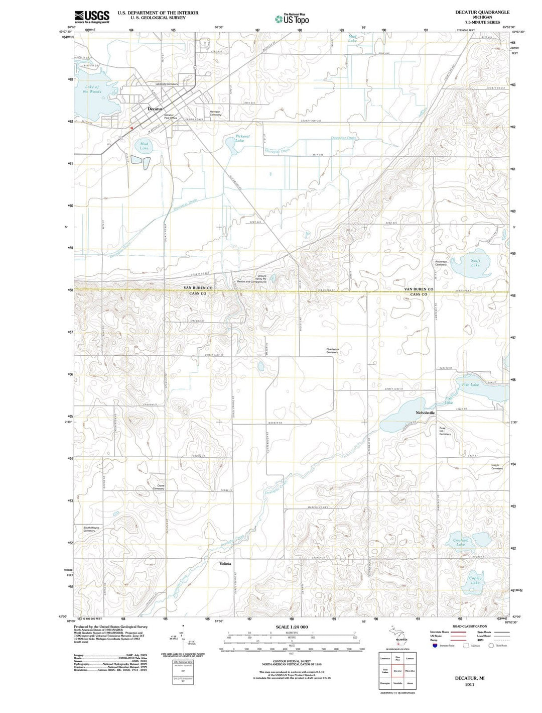 2011 Decatur, MI - Michigan - USGS Topographic Map