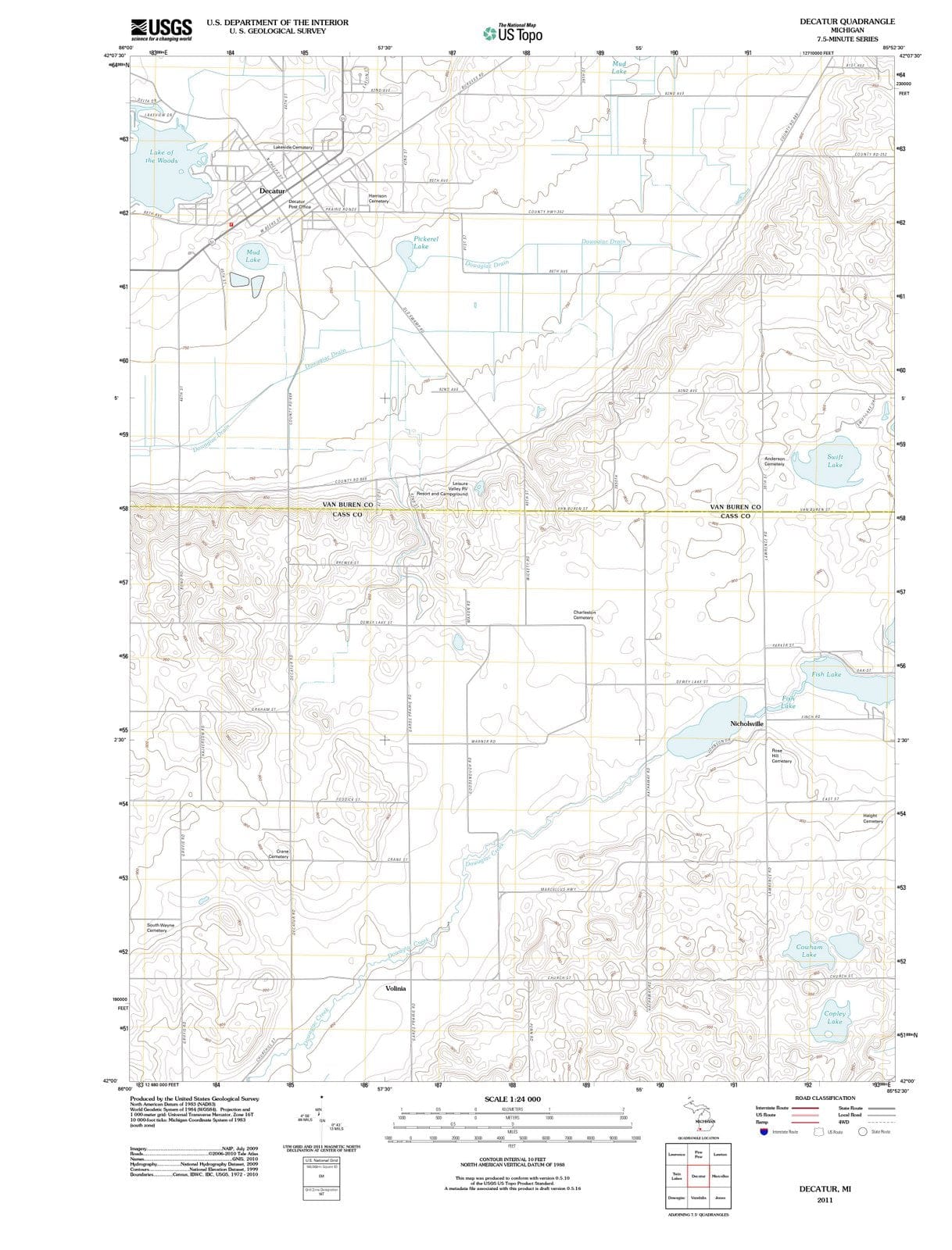 2011 Decatur, MI - Michigan - USGS Topographic Map