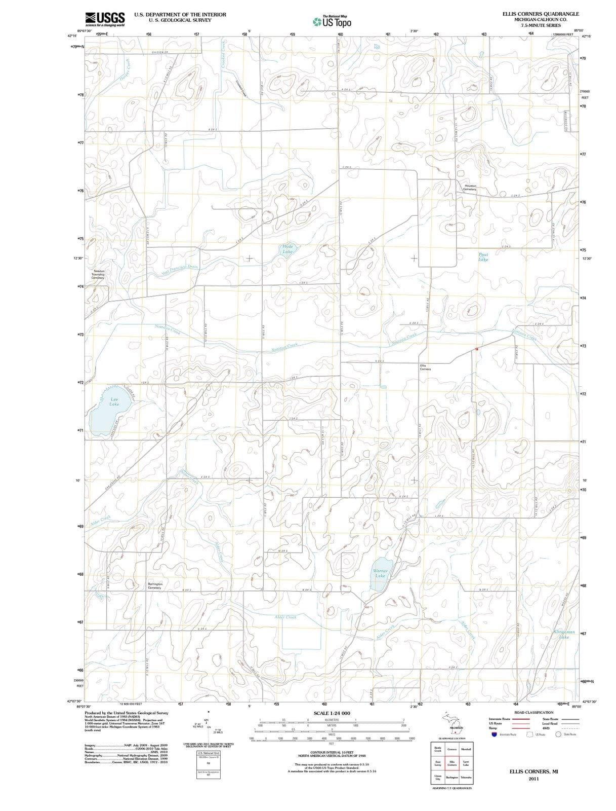 2011 Ellis Corners, MI - Michigan - USGS Topographic Map