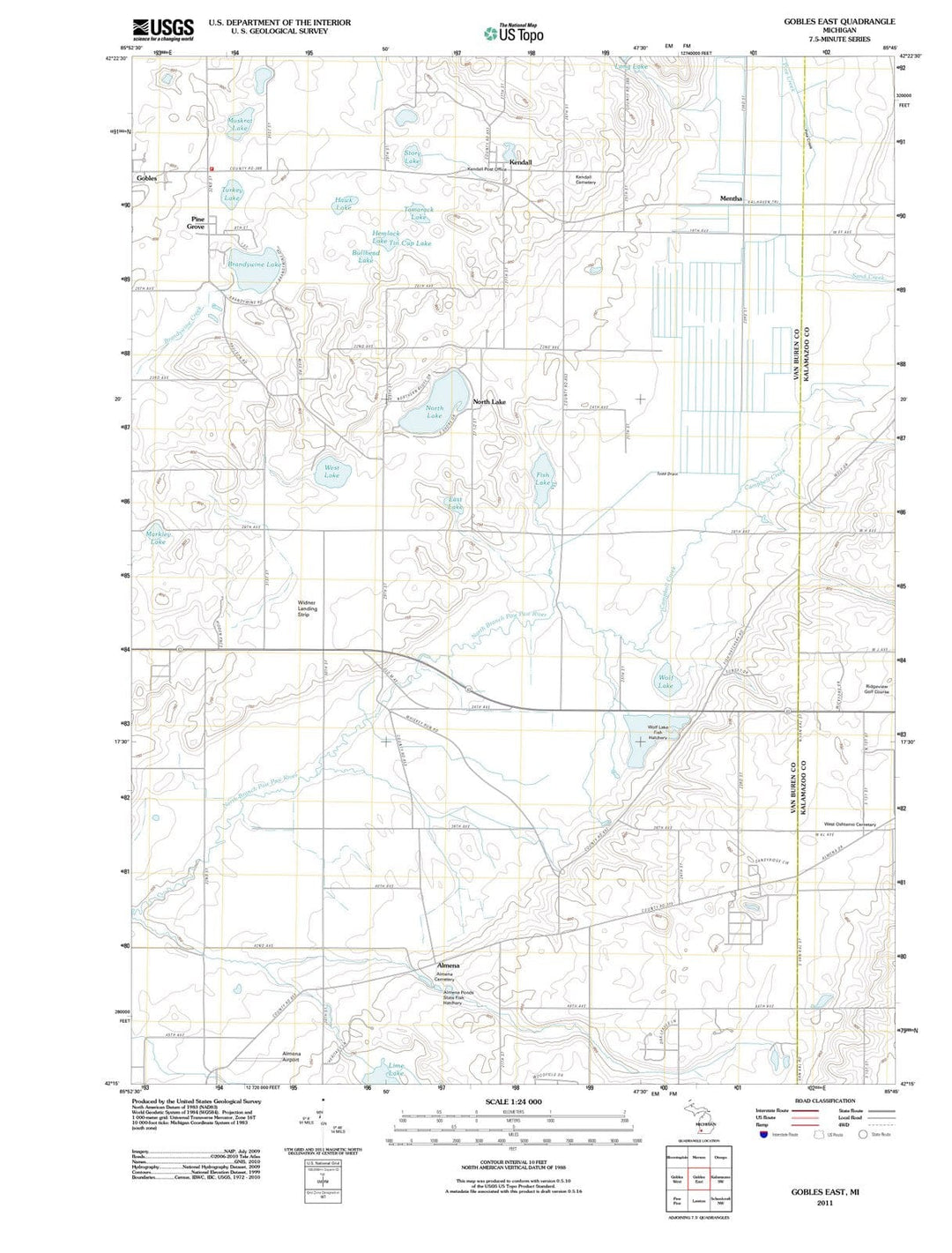 2011 Gobles East, MI - Michigan - USGS Topographic Map