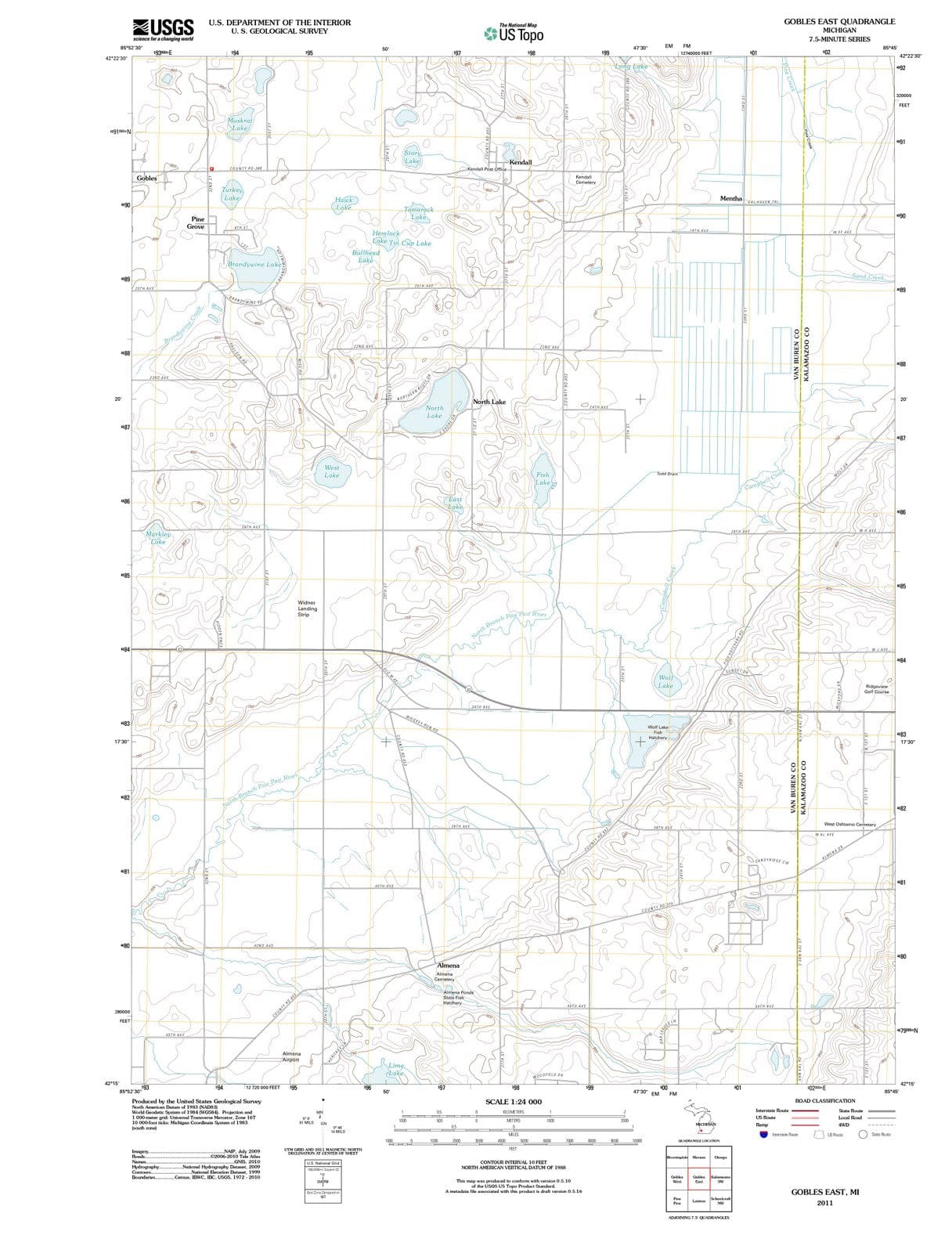 2011 Gobles East, MI - Michigan - USGS Topographic Map