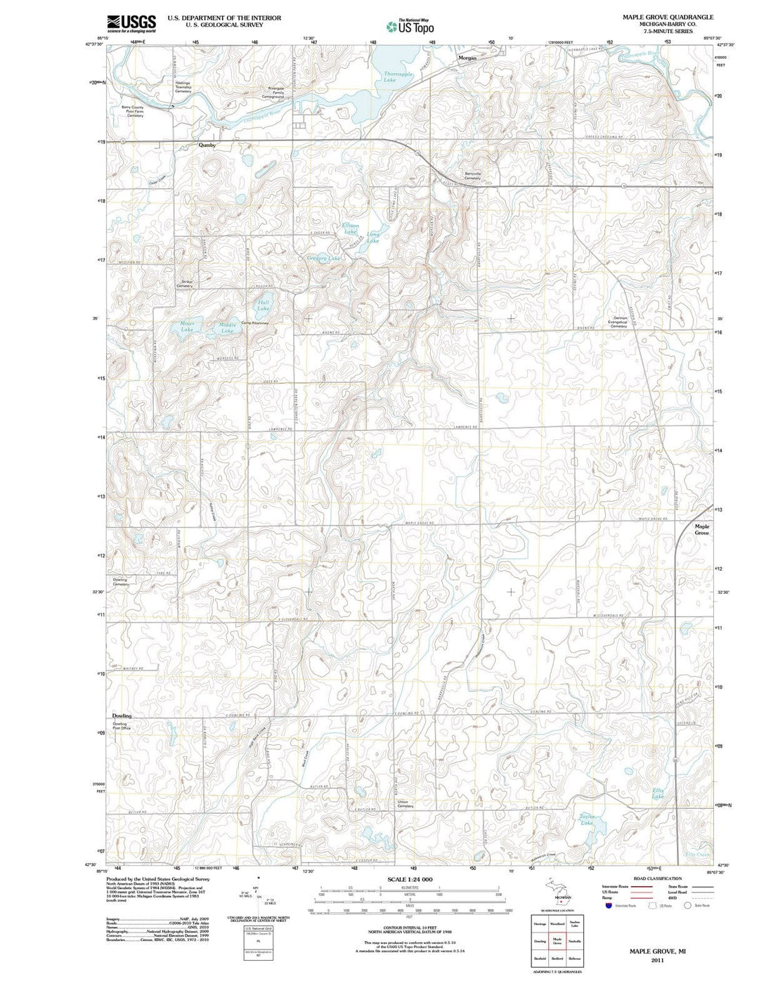 2011 Maple Grove, MI - Michigan - USGS Topographic Map