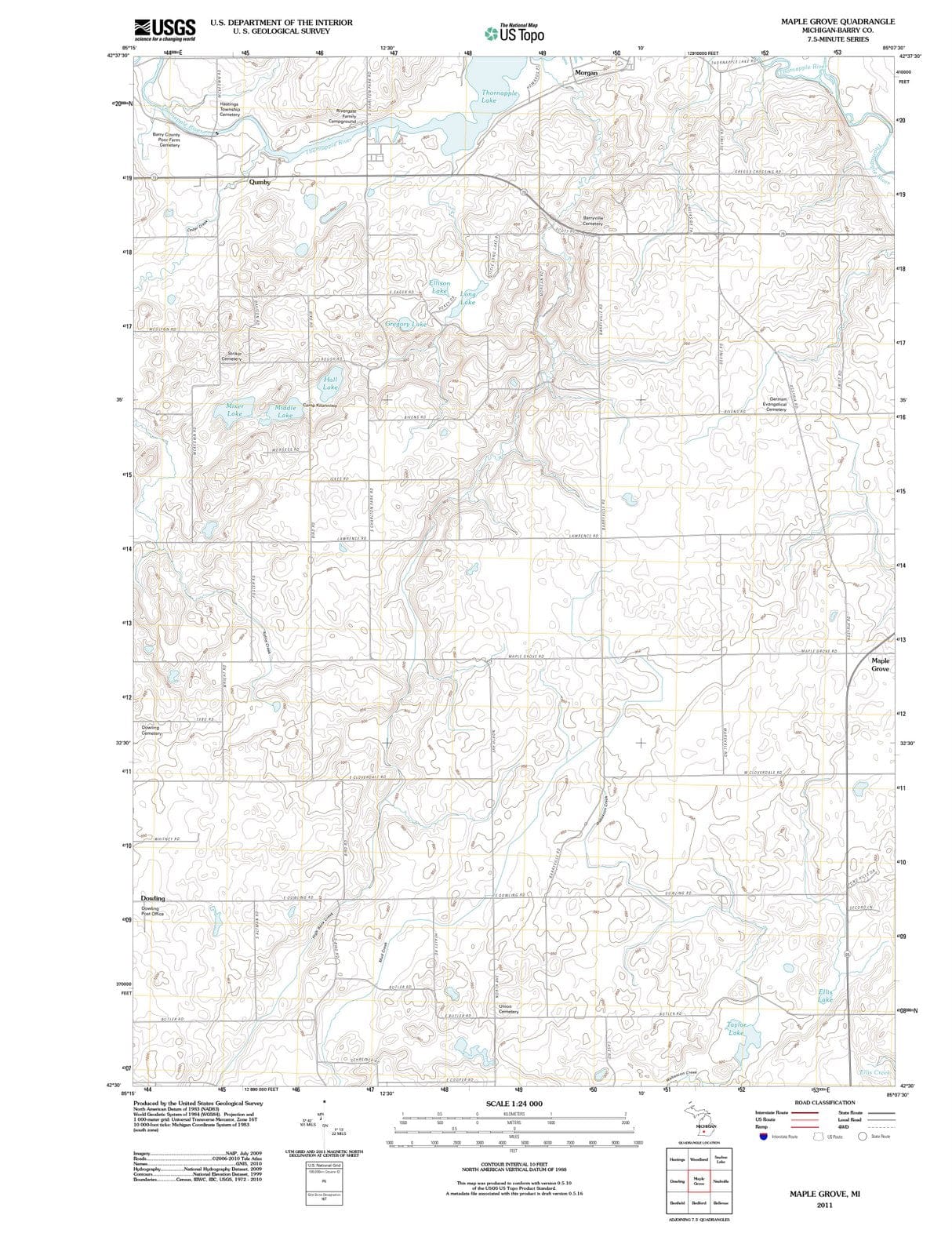 2011 Maple Grove, MI - Michigan - USGS Topographic Map