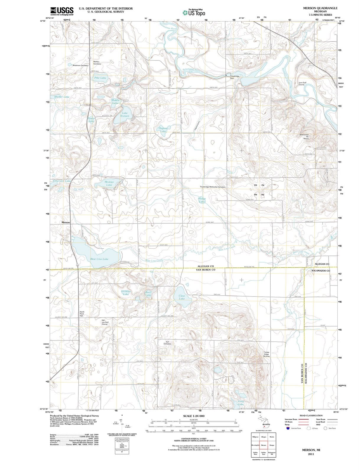 2011 Merson, MI - Michigan - USGS Topographic Map
