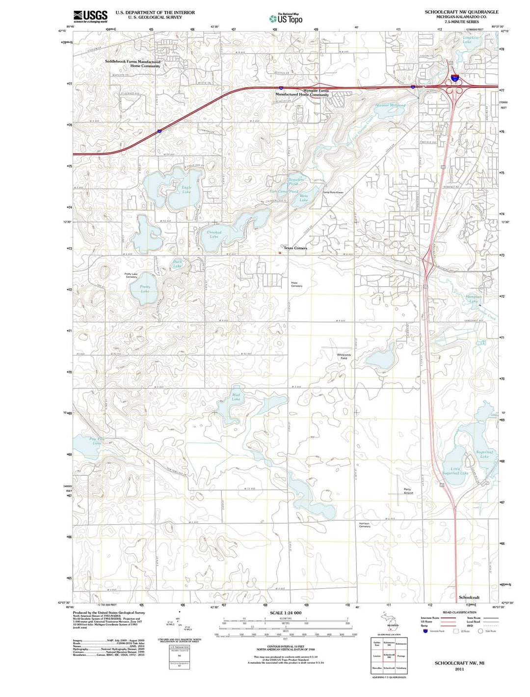 2011 Schoolcraft, MI - Michigan - USGS Topographic Map v2