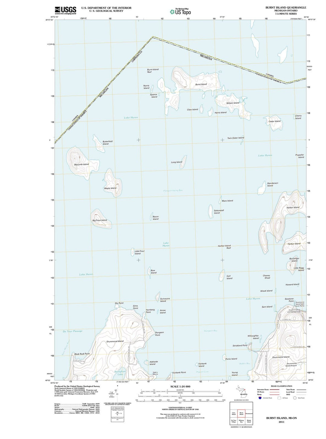 2011 Burnt Island, MI - Michigan - USGS Topographic Map