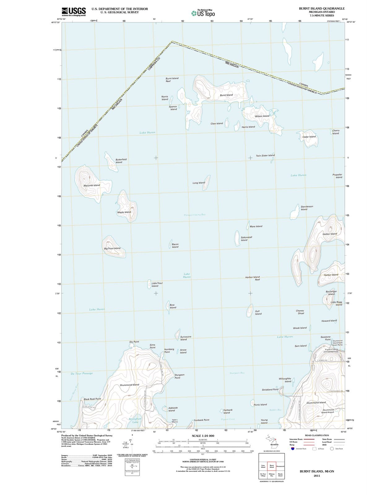 2011 Burnt Island, MI - Michigan - USGS Topographic Map