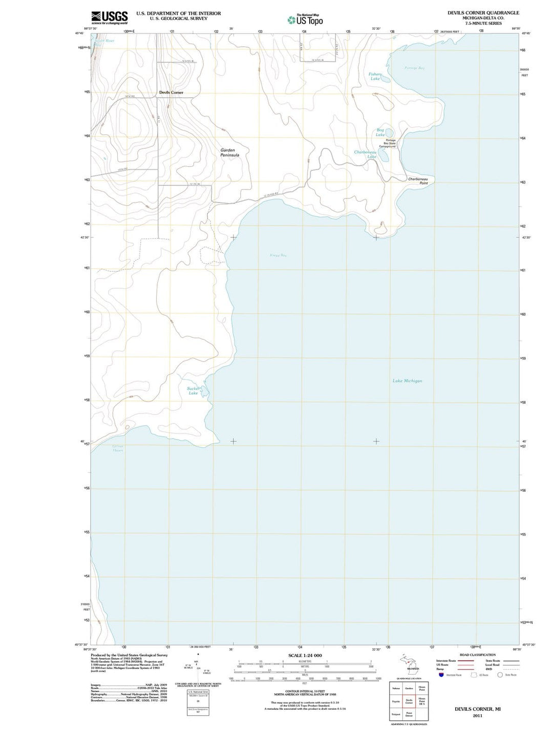 2011 Devils Corner, MI - Michigan - USGS Topographic Map