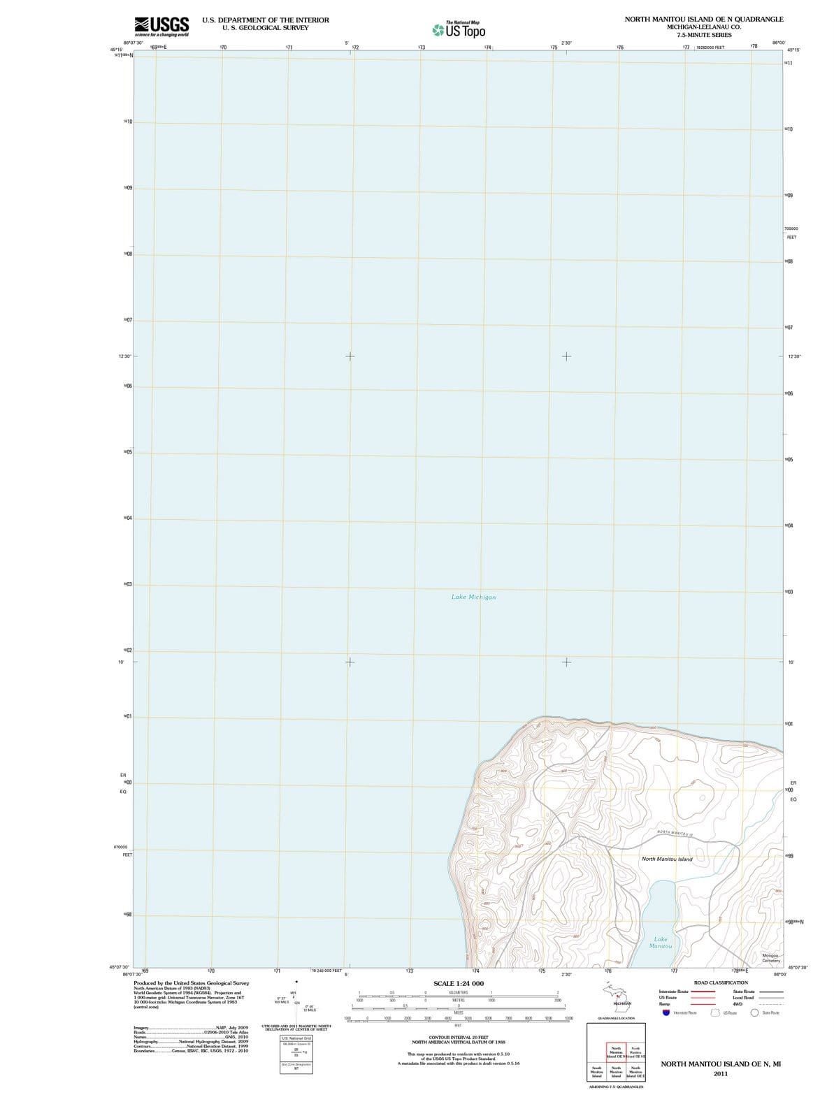 2011 North Manitou Island, MI - Michigan - USGS Topographic Map