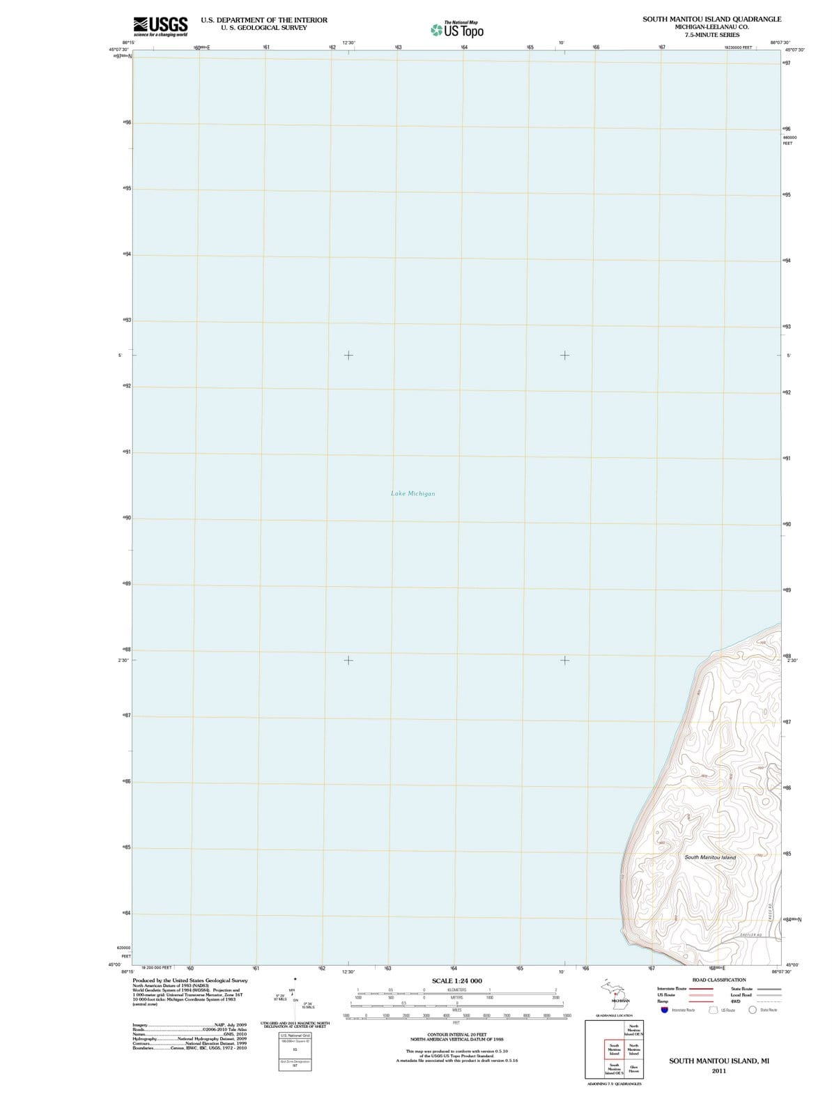 2011 South Manitou Island, MI - Michigan - USGS Topographic Map