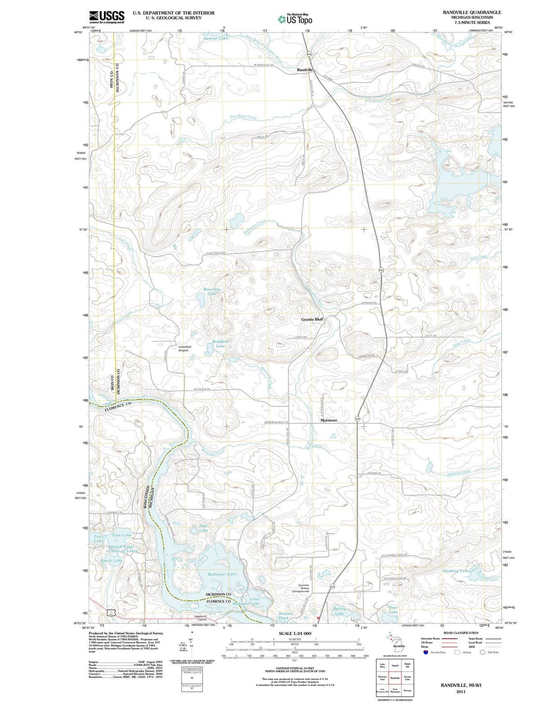 2011 Randville, MI - Michigan - USGS Topographic Map