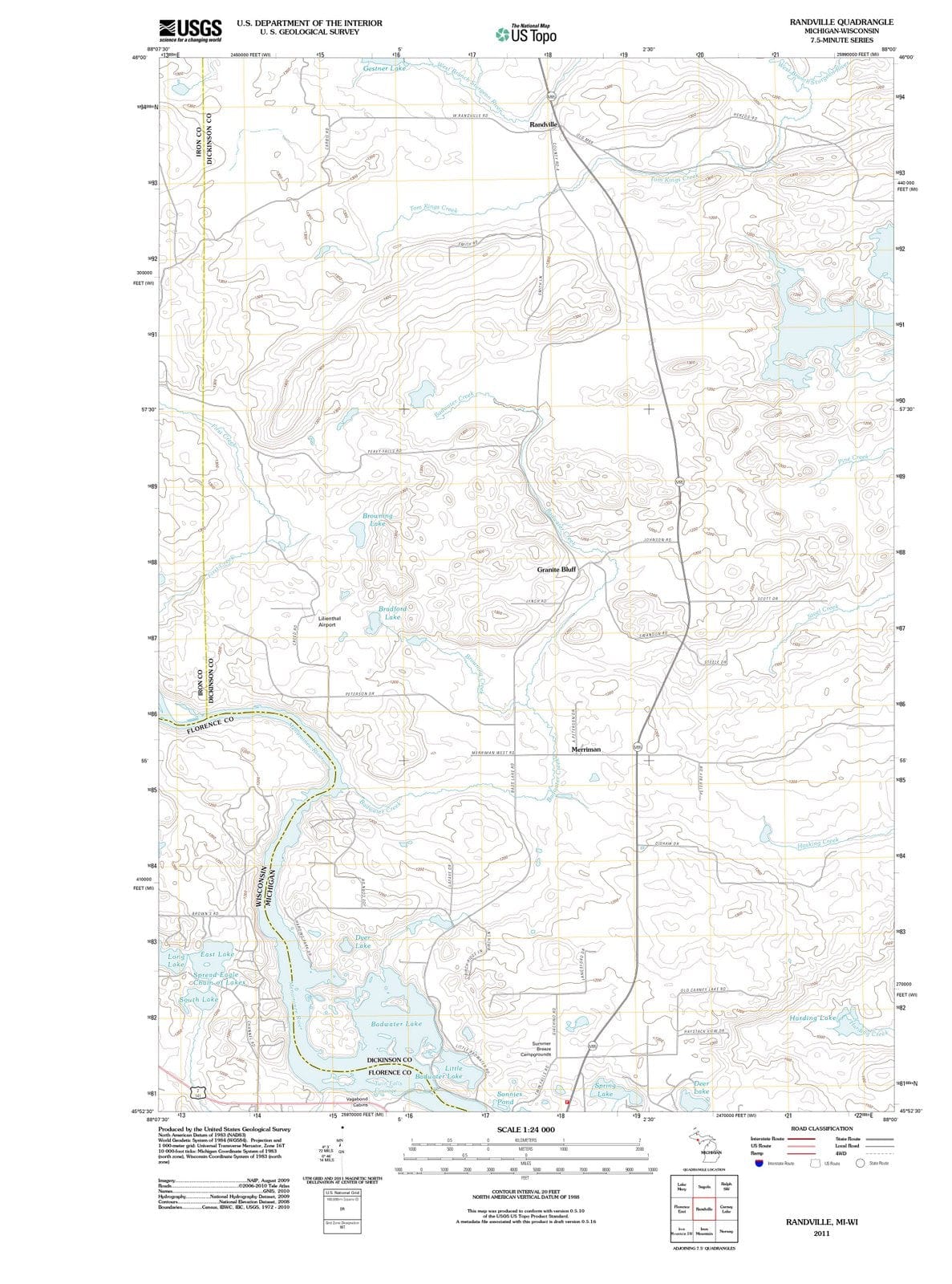 2011 Randville, MI - Michigan - USGS Topographic Map