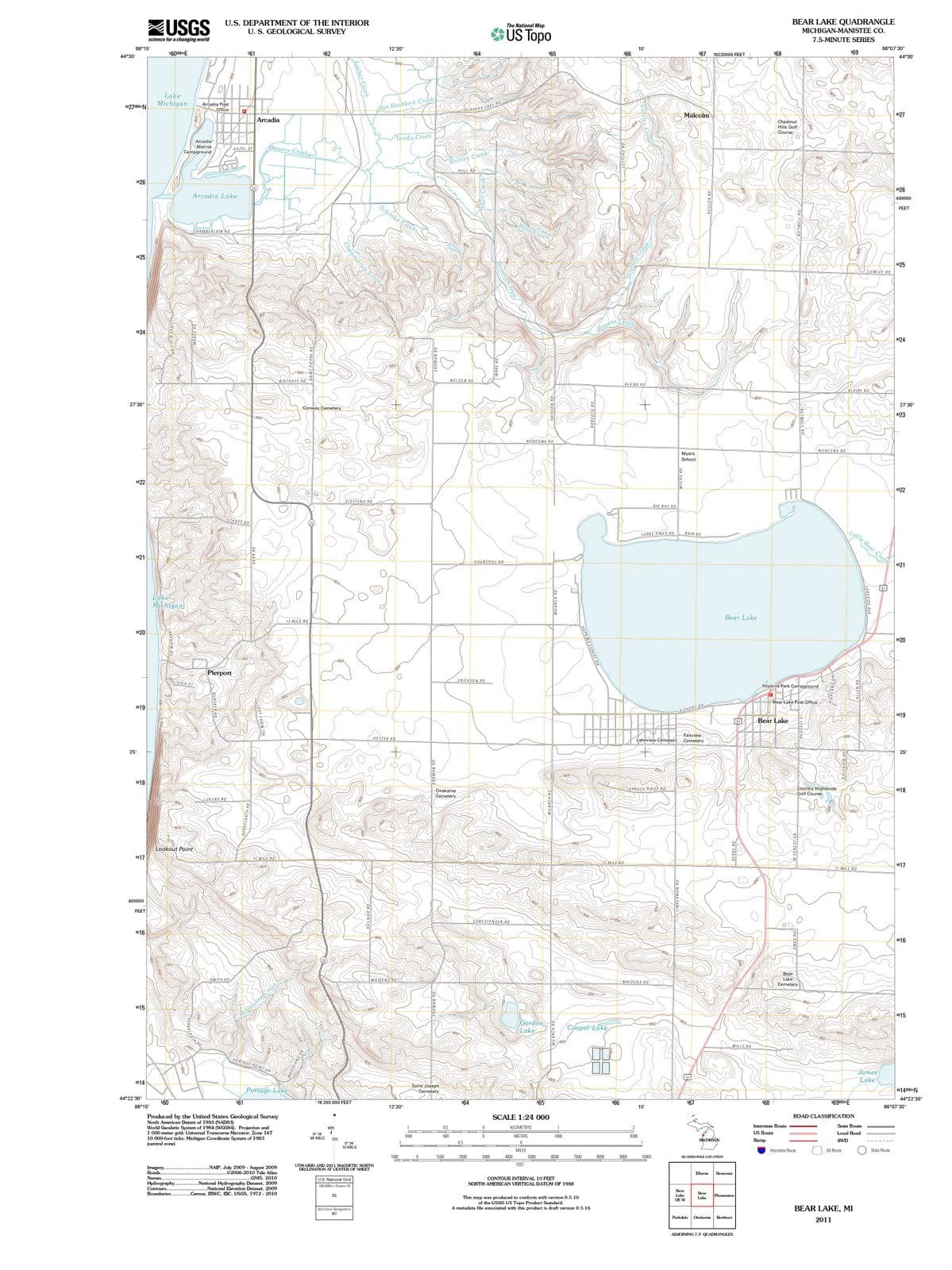 2011 Bear Lake, MI - Michigan - USGS Topographic Map