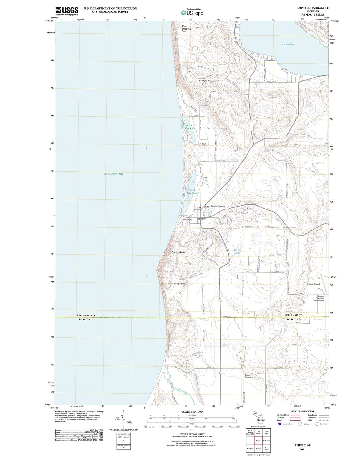2011 Empire, MI - Michigan - USGS Topographic Map
