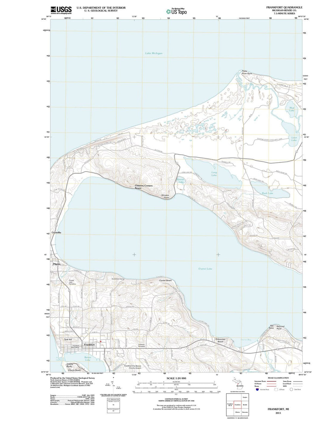 2011 Frankfort, MI - Michigan - USGS Topographic Map