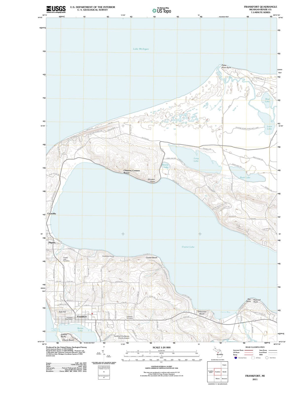 2011 Frankfort, MI - Michigan - USGS Topographic Map