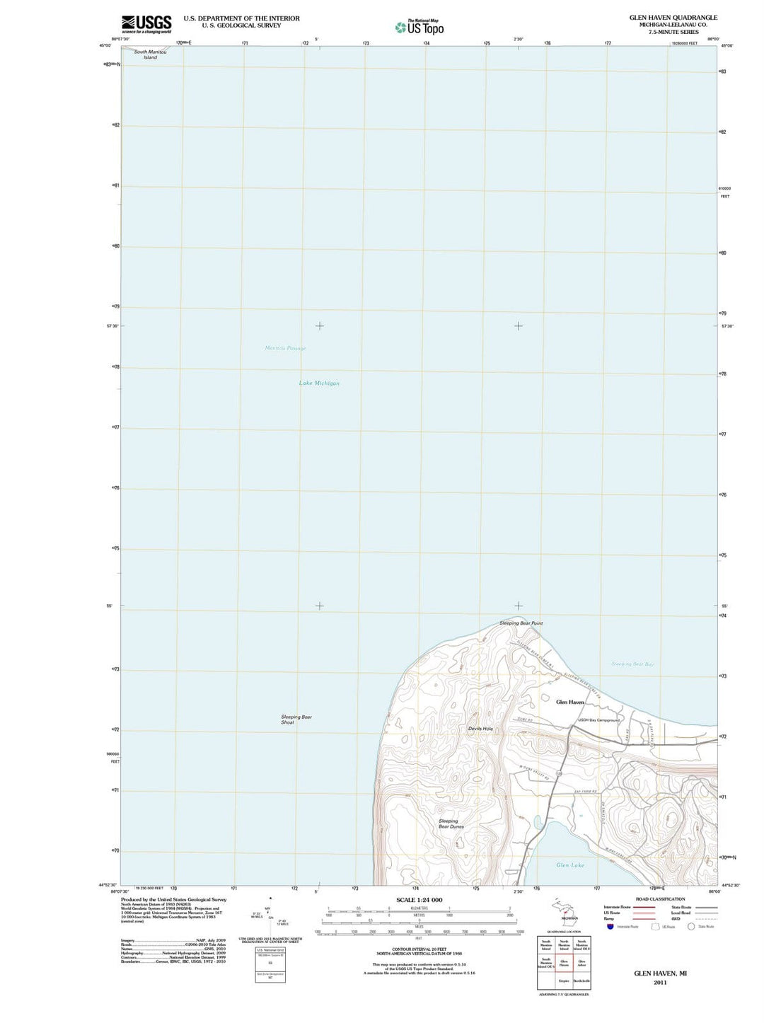 2011 Glen Haven, MI - Michigan - USGS Topographic Map