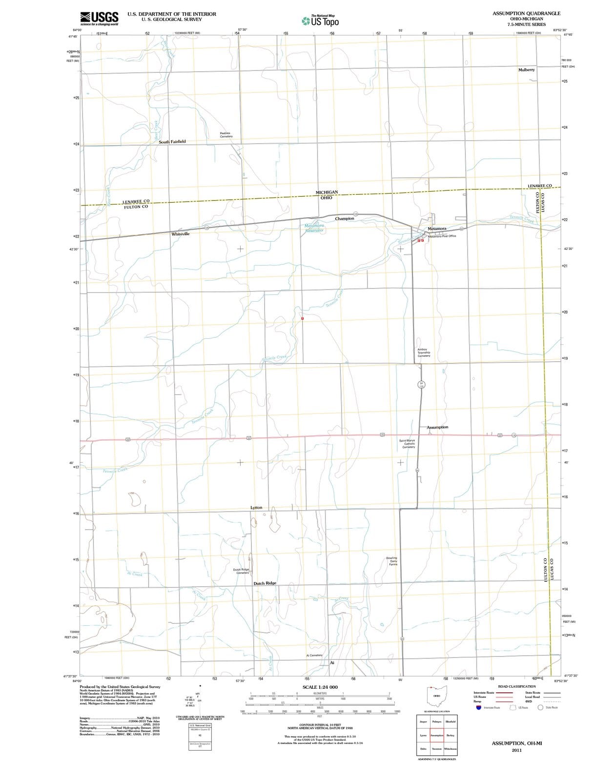 2011 Assumption, OH - Ohio - USGS Topographic Map