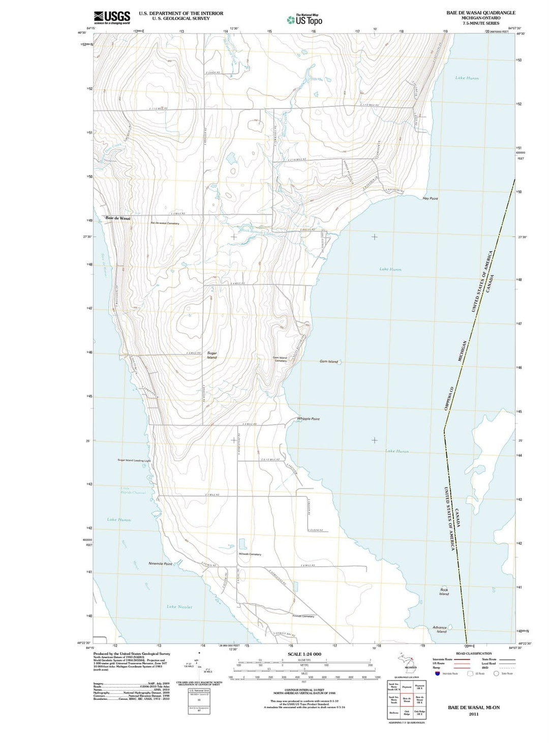 2011 Baiee Wasai, MI - Michigan - USGS Topographic Map