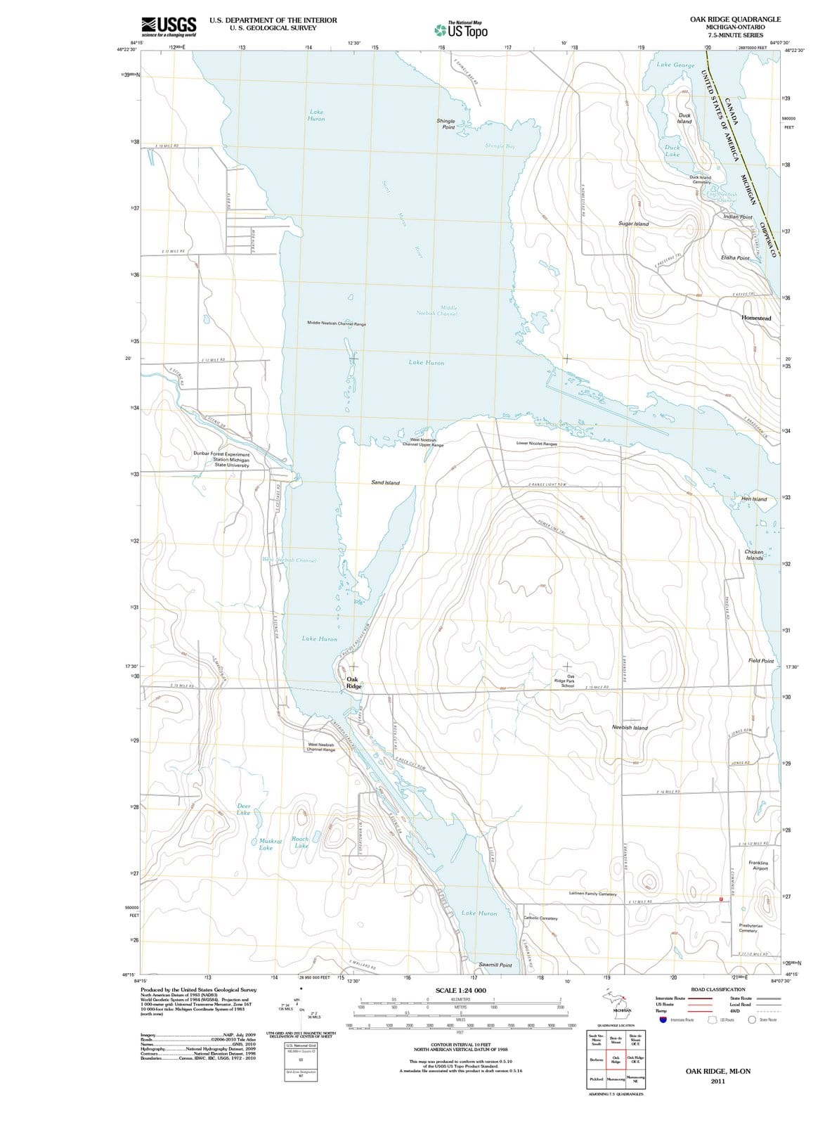 2011 Oak Ridge, MI - Michigan - USGS Topographic Map