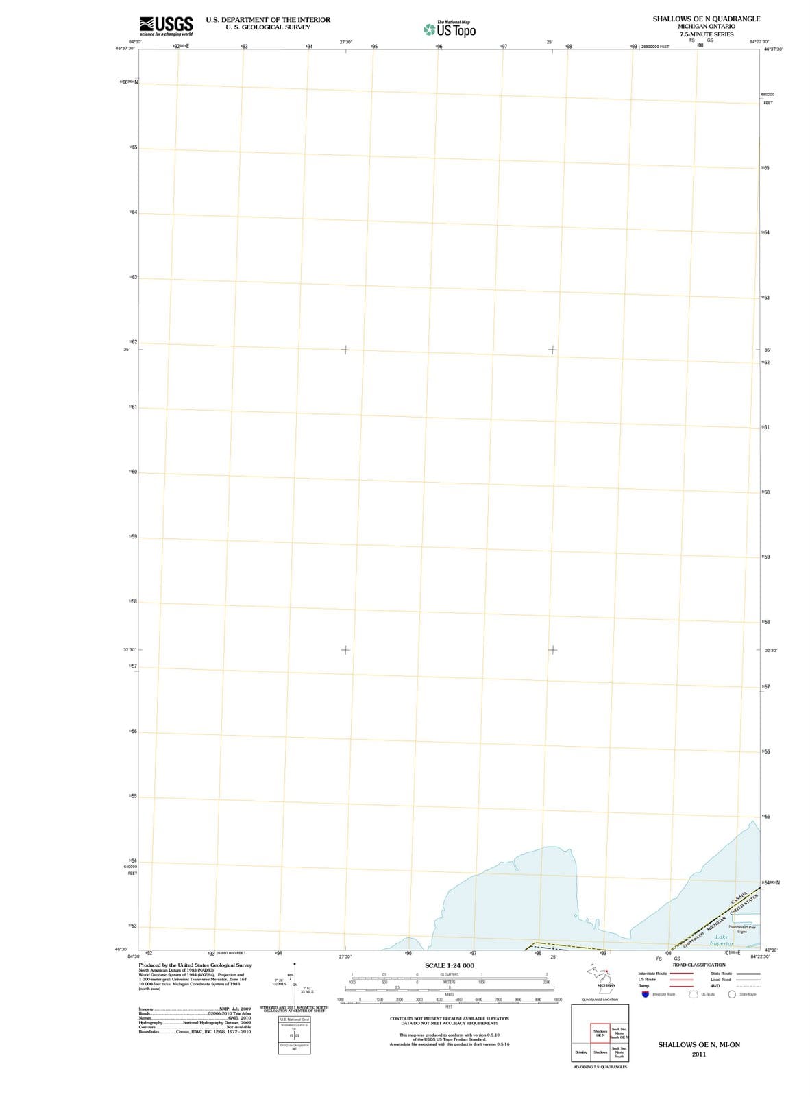 2011 Shallows, MI - Michigan - USGS Topographic Map