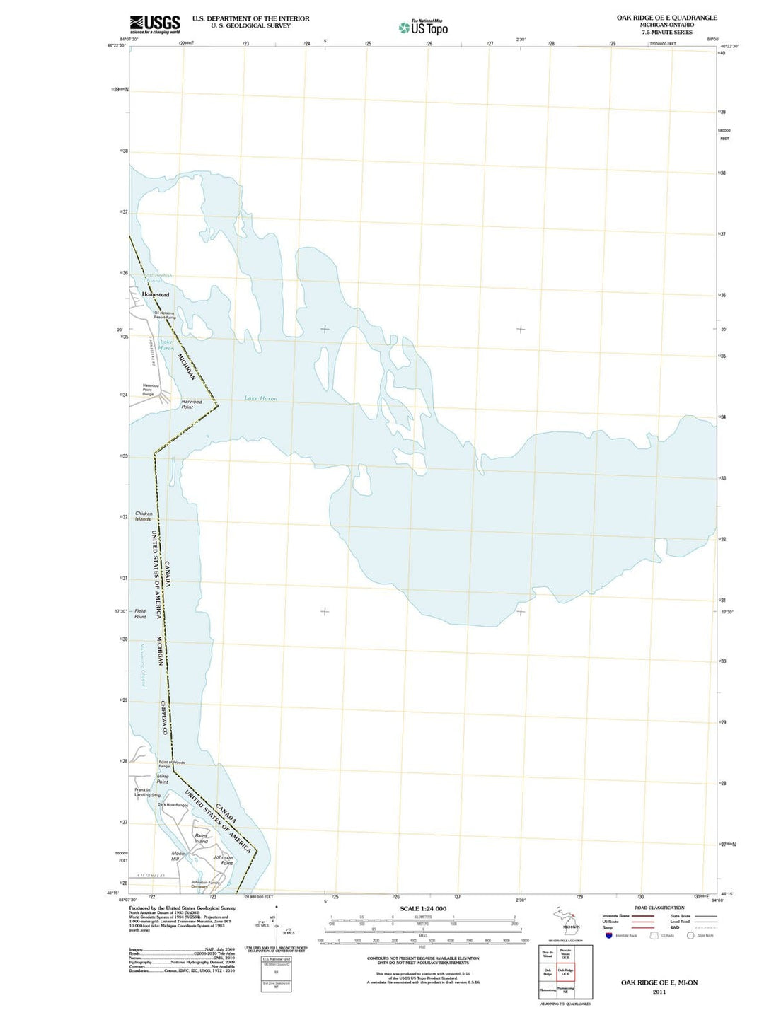 2011 Oak Ridge OE E, MI - Michigan - USGS Topographic Map
