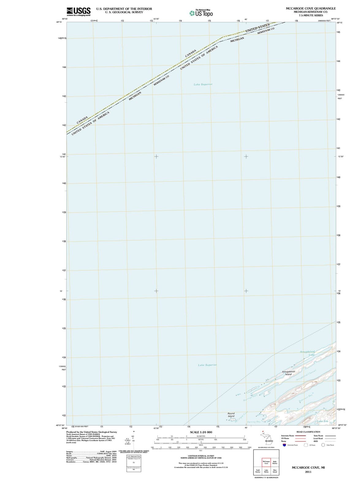 2011 McCargoe Cove, MI - Michigan - USGS Topographic Map