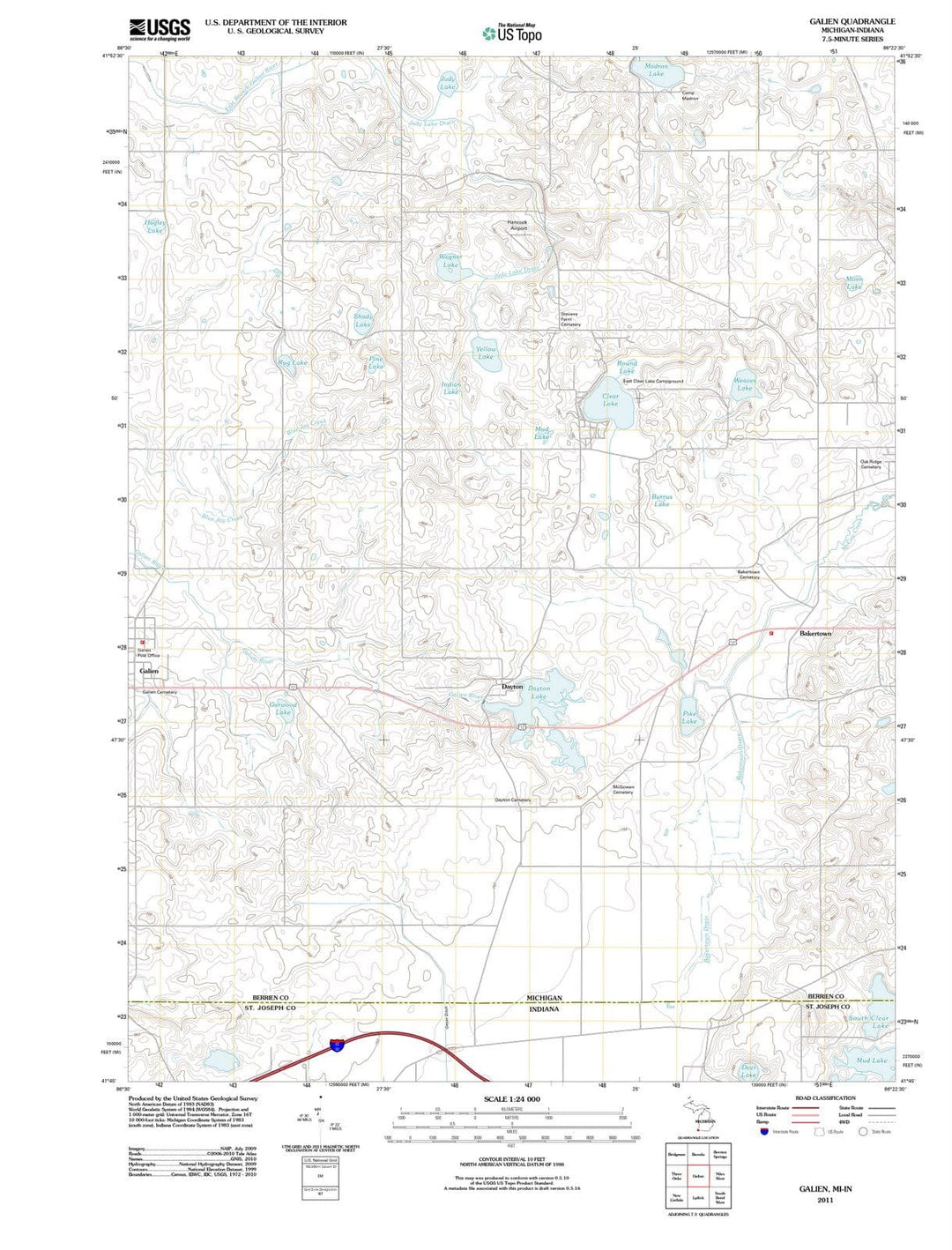 2011 Galien, MI - Michigan - USGS Topographic Map