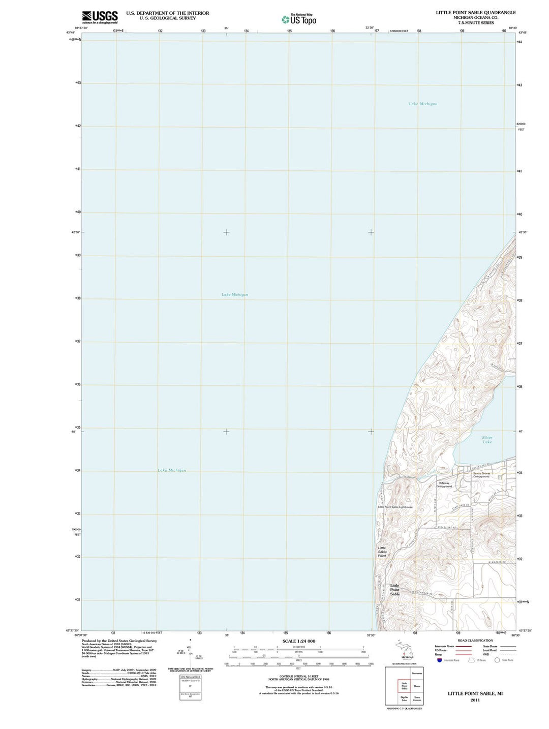 2011 Little Point Sable, MI - Michigan - USGS Topographic Map