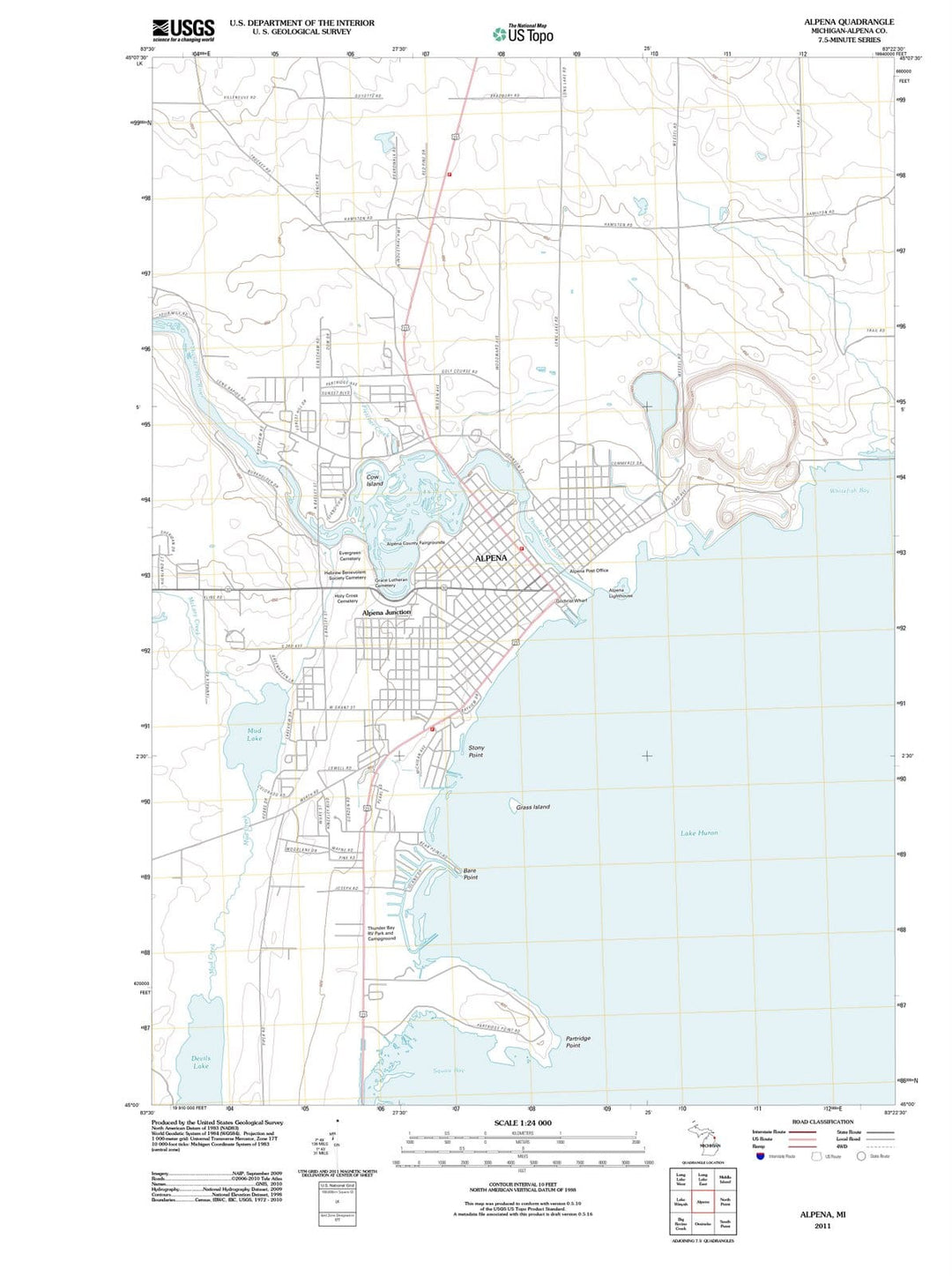2011 Alpena, MI - Michigan - USGS Topographic Map
