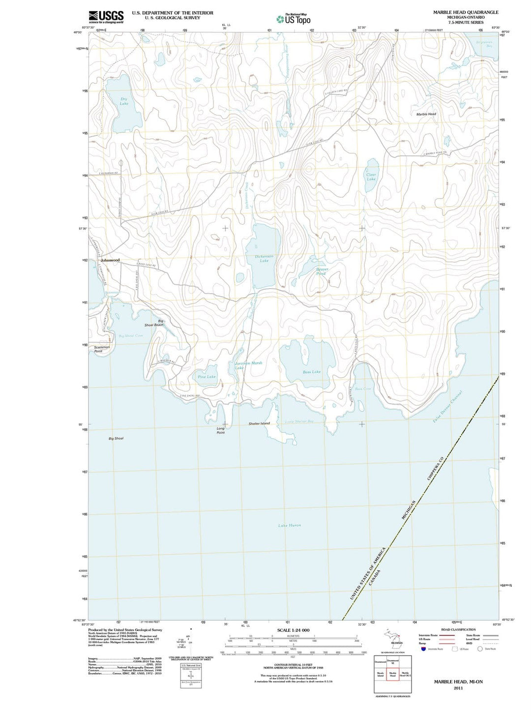 2011 Marble Head, MI - Michigan - USGS Topographic Map