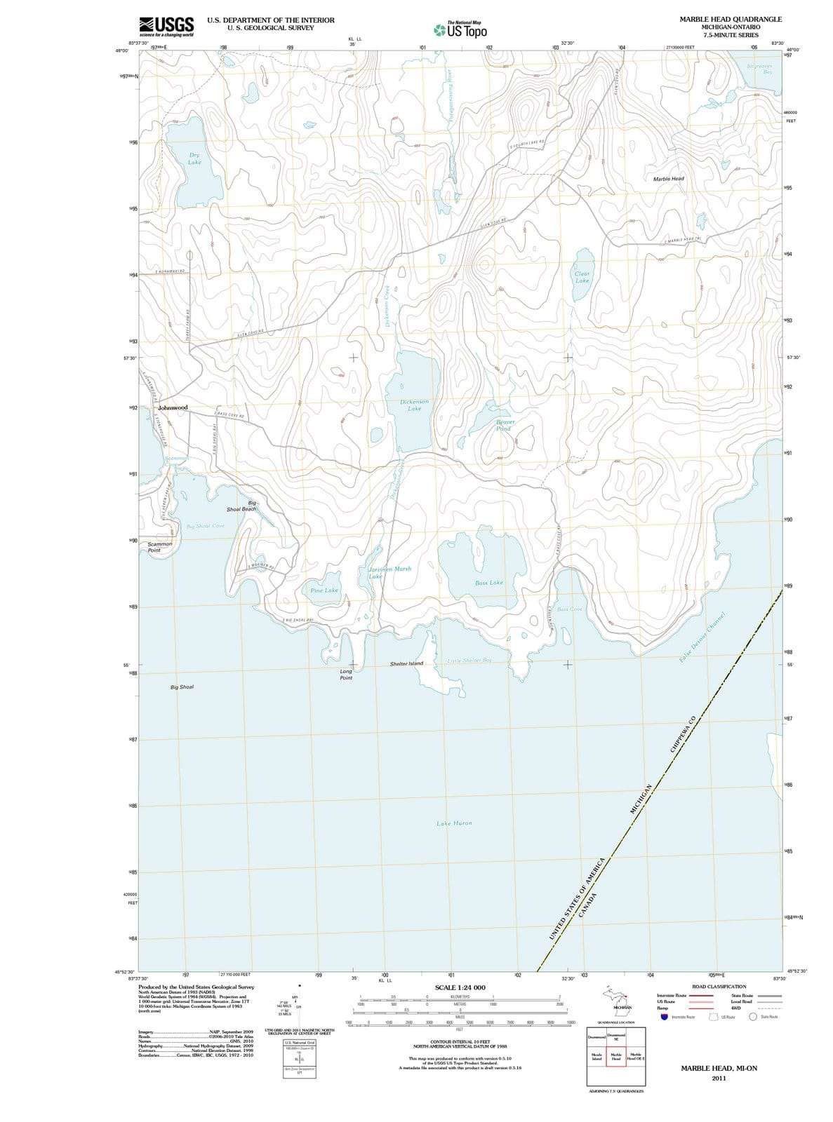 2011 Marble Head, MI - Michigan - USGS Topographic Map