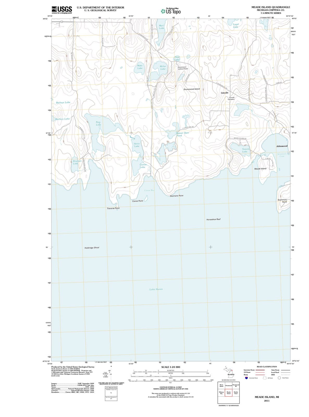 2011 Meade Island, MI - Michigan - USGS Topographic Map