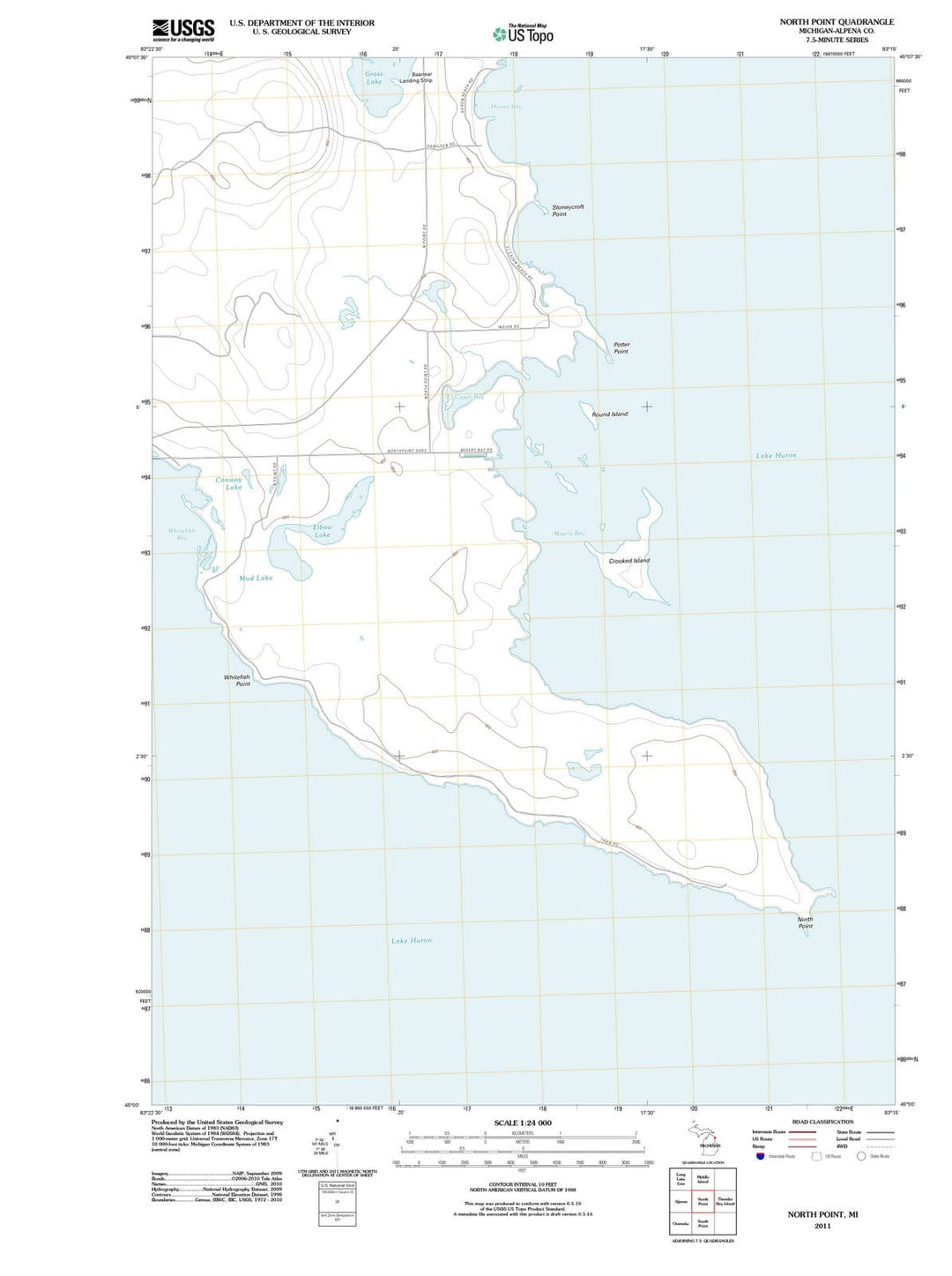 2011 North Point, MI - Michigan - USGS Topographic Map