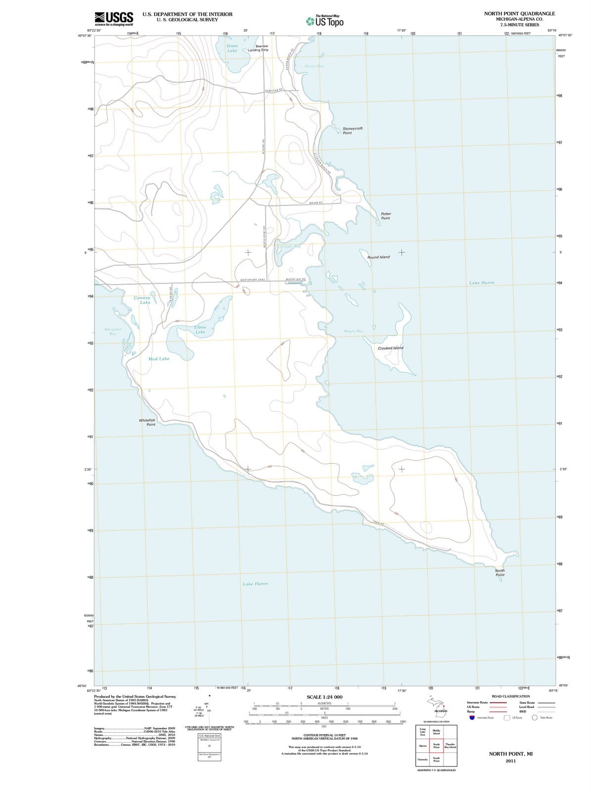 2011 North Point, MI - Michigan - USGS Topographic Map