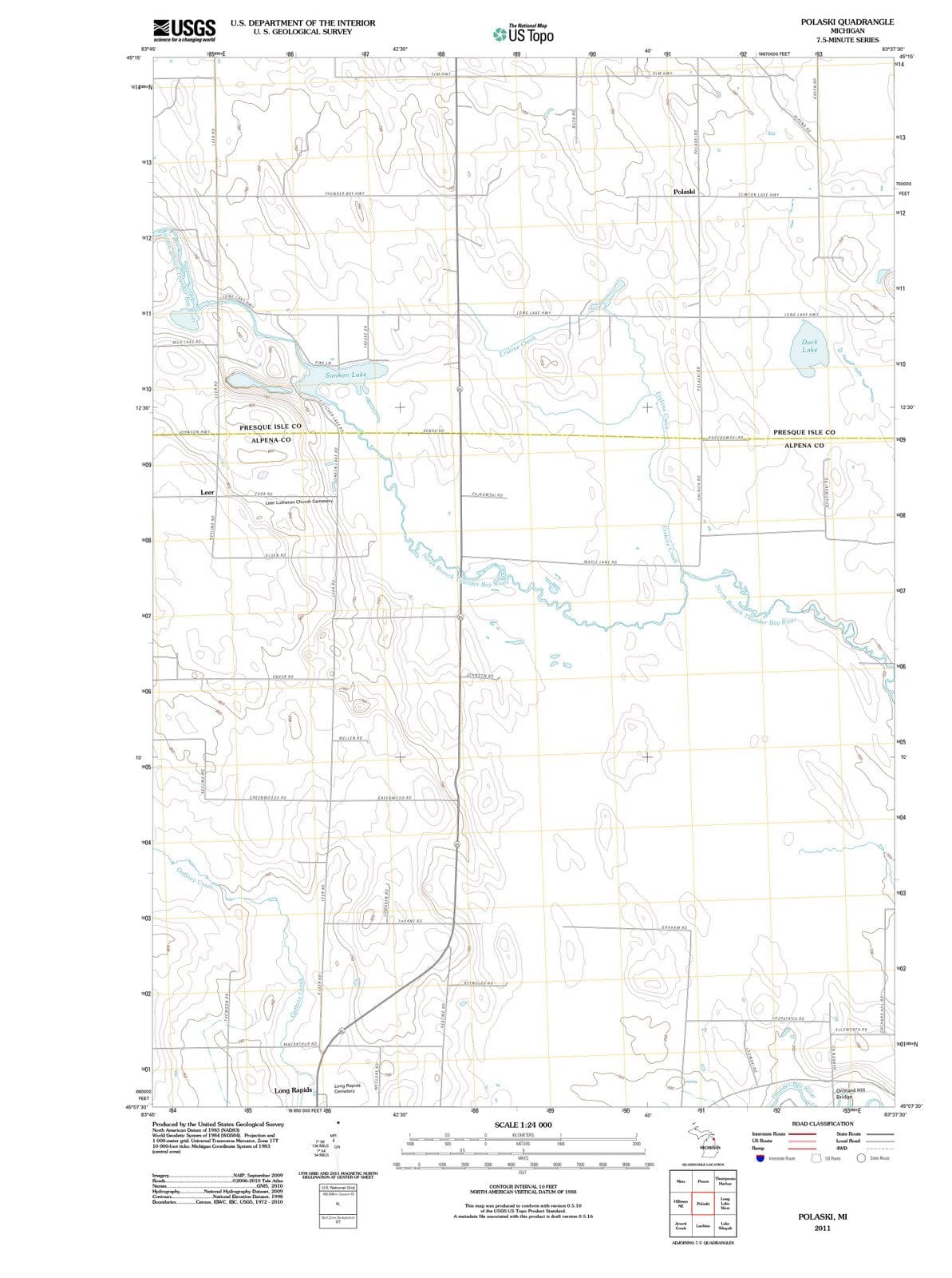 2011 Polaski, MI - Michigan - USGS Topographic Map