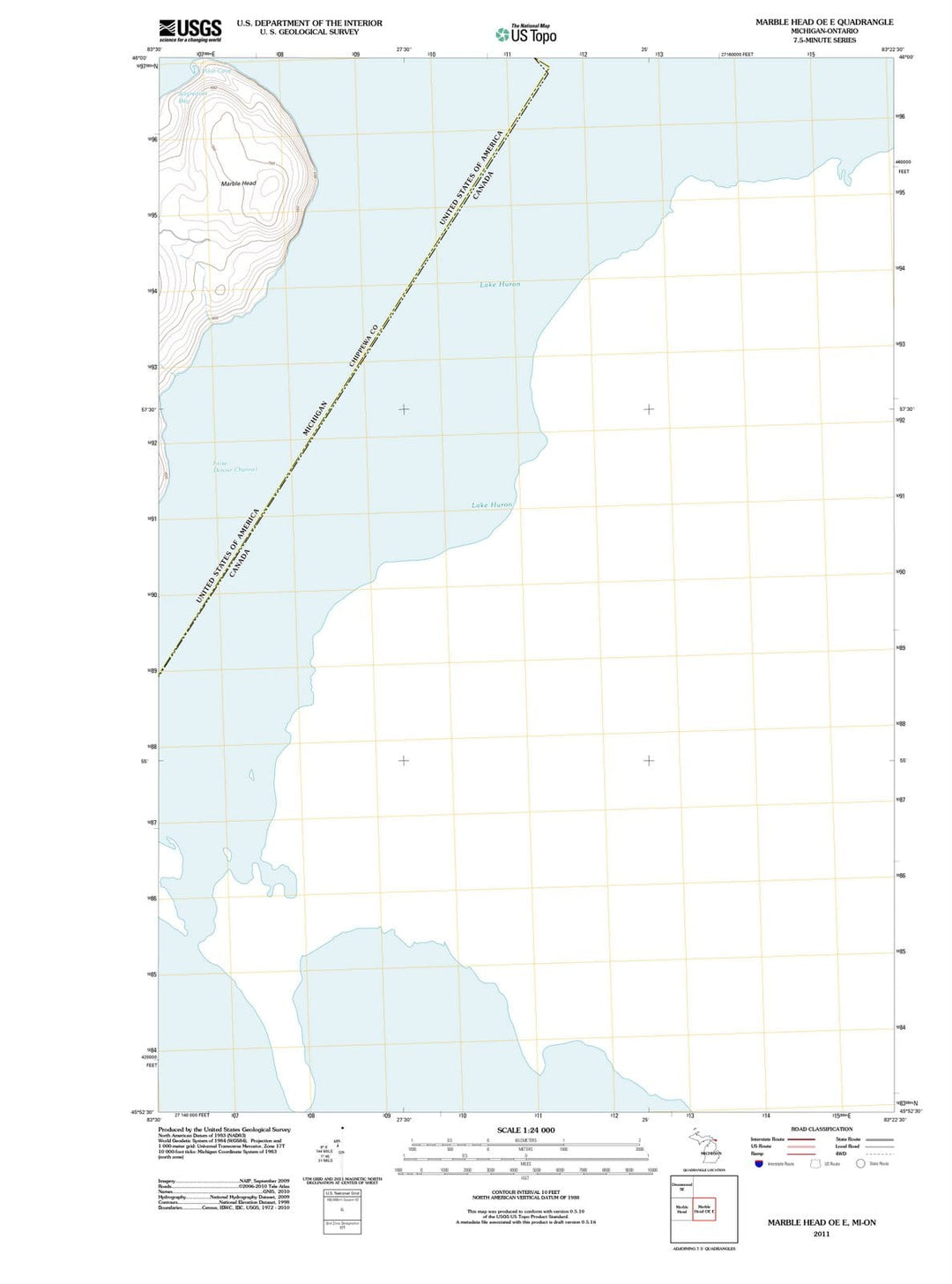2011 Marble Head OE E, MI - Michigan - USGS Topographic Map