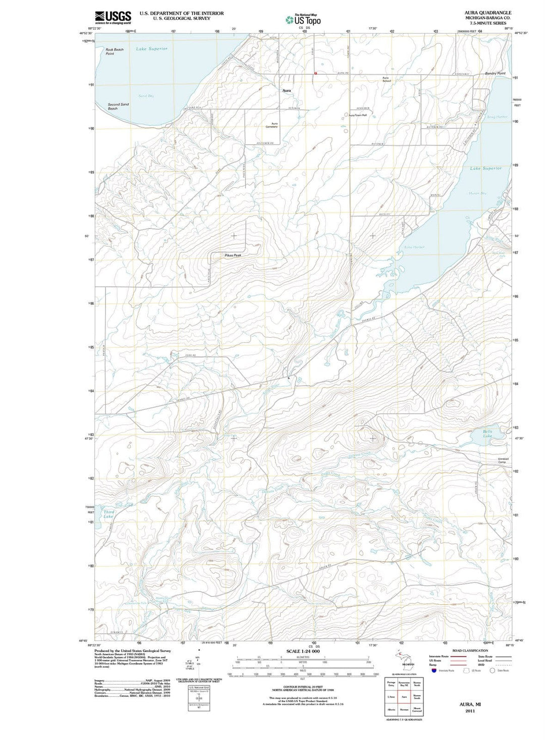 2011 Aura, MI - Michigan - USGS Topographic Map