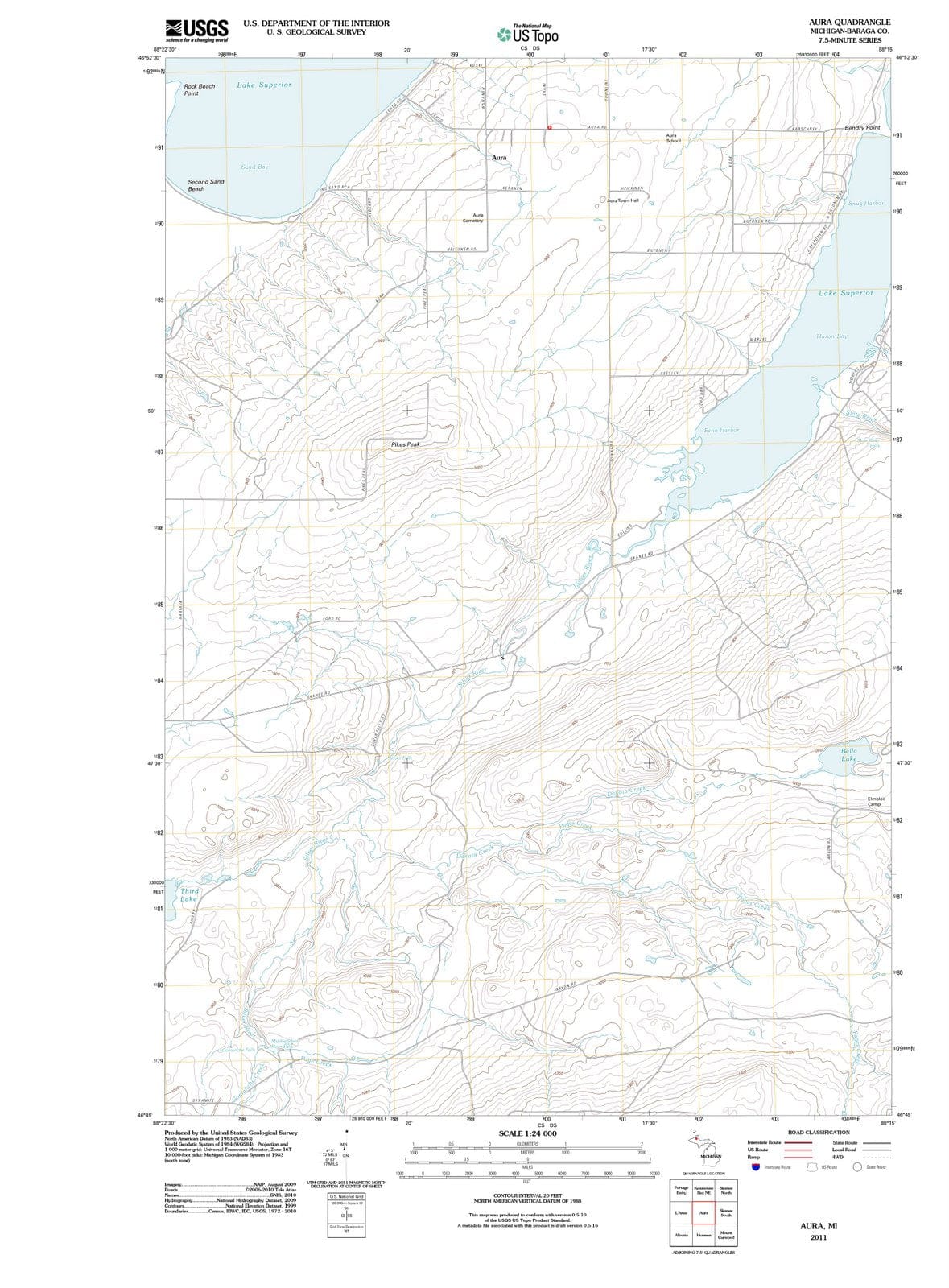 2011 Aura, MI - Michigan - USGS Topographic Map
