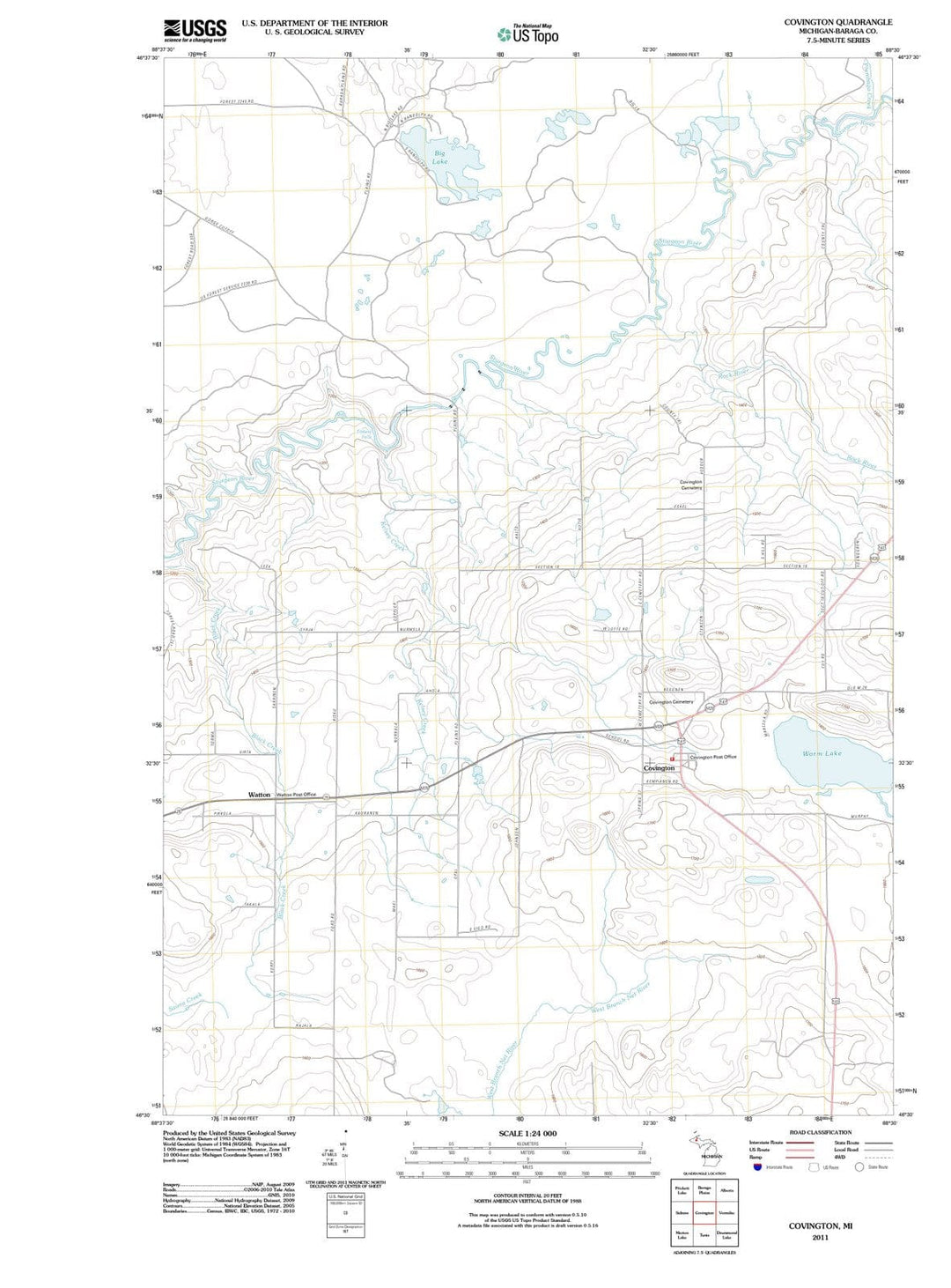 2011 Covington, MI - Michigan - USGS Topographic Map