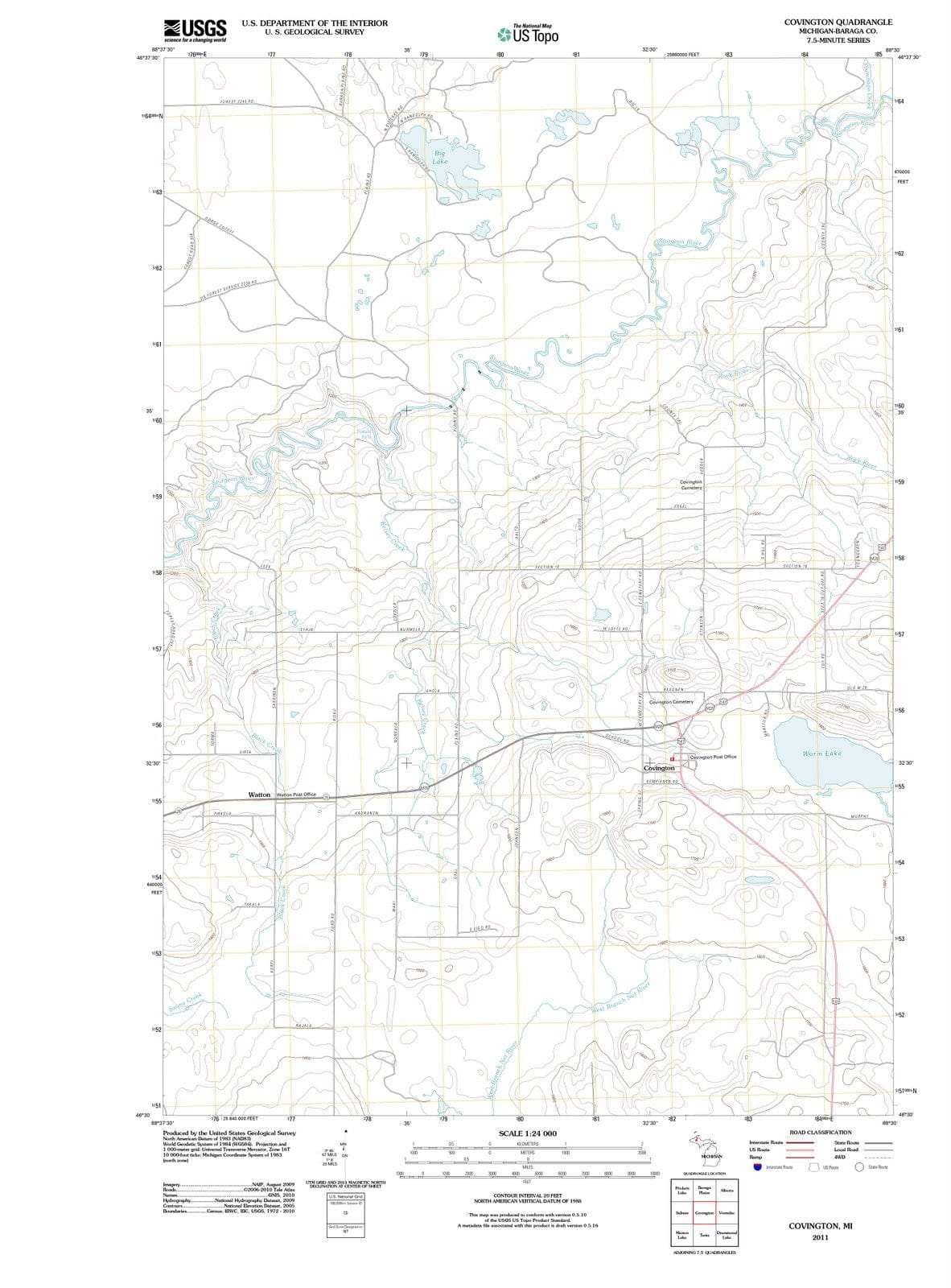 2011 Covington, MI - Michigan - USGS Topographic Map