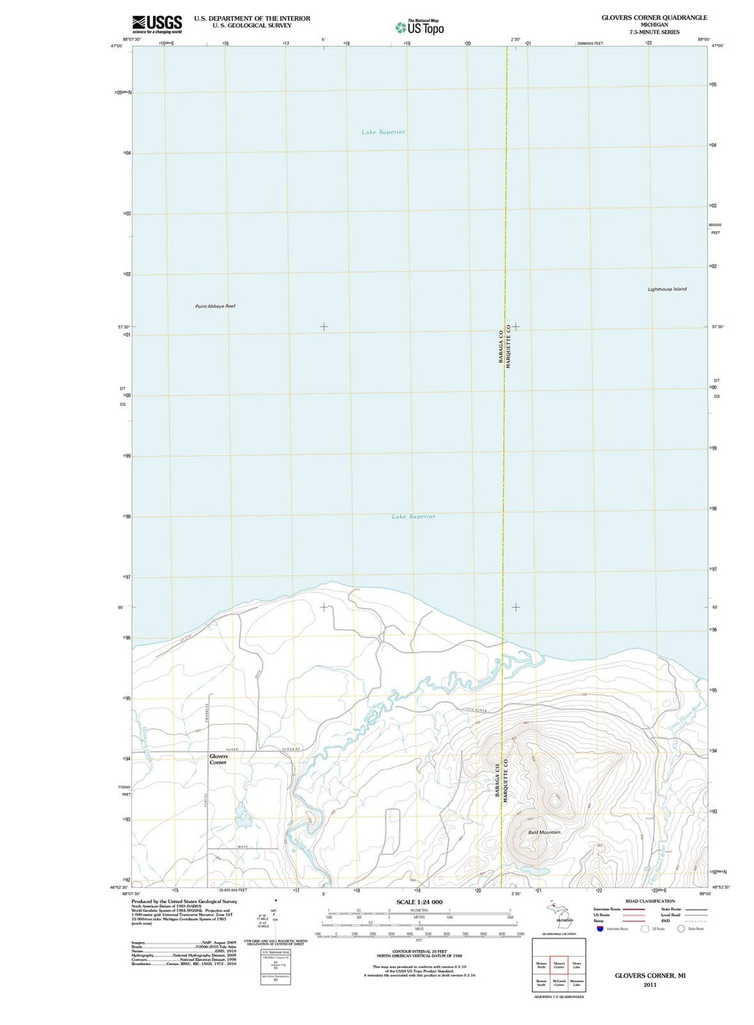 2011 Glovers Corner, MI - Michigan - USGS Topographic Map