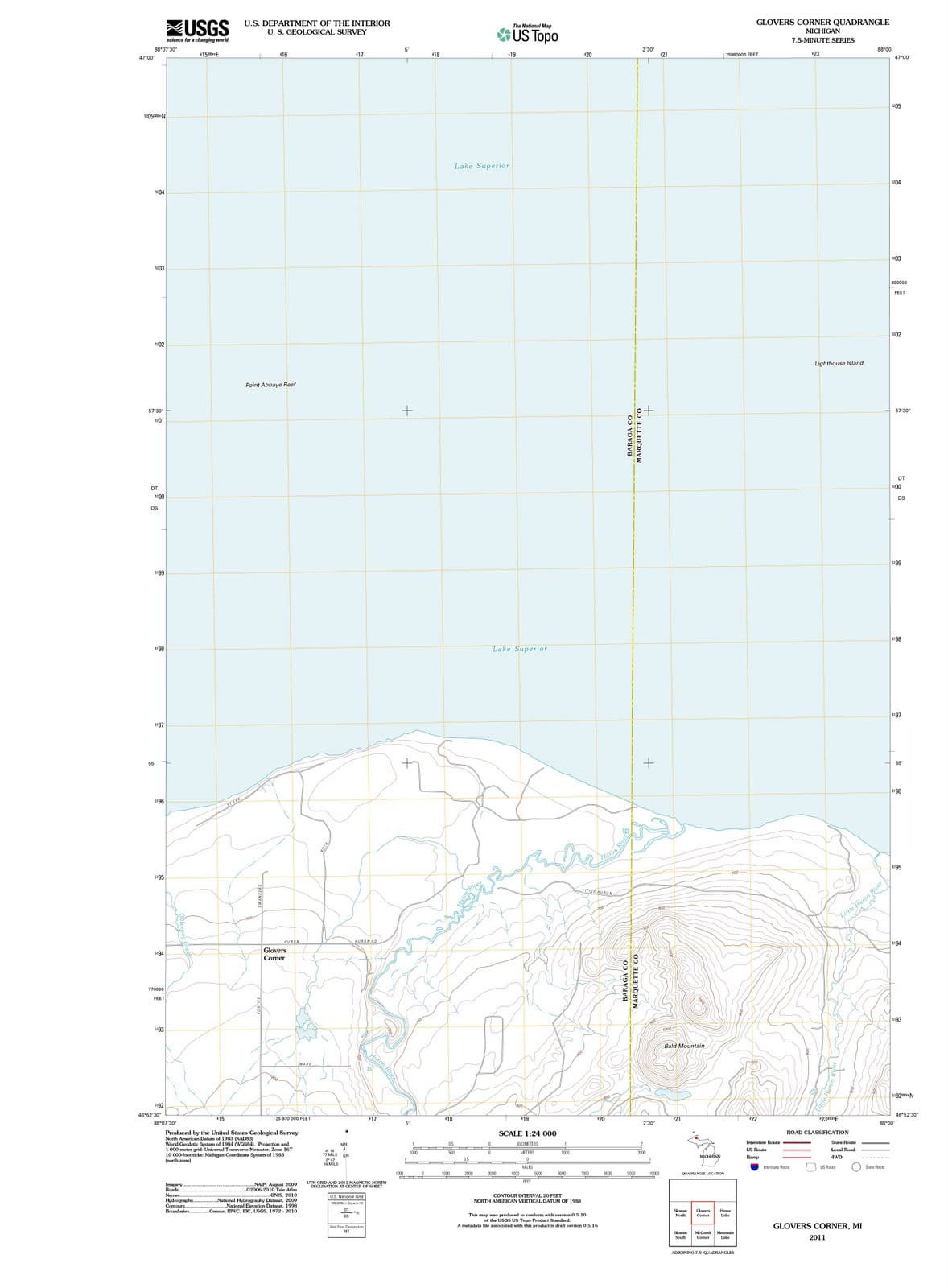 2011 Glovers Corner, MI - Michigan - USGS Topographic Map